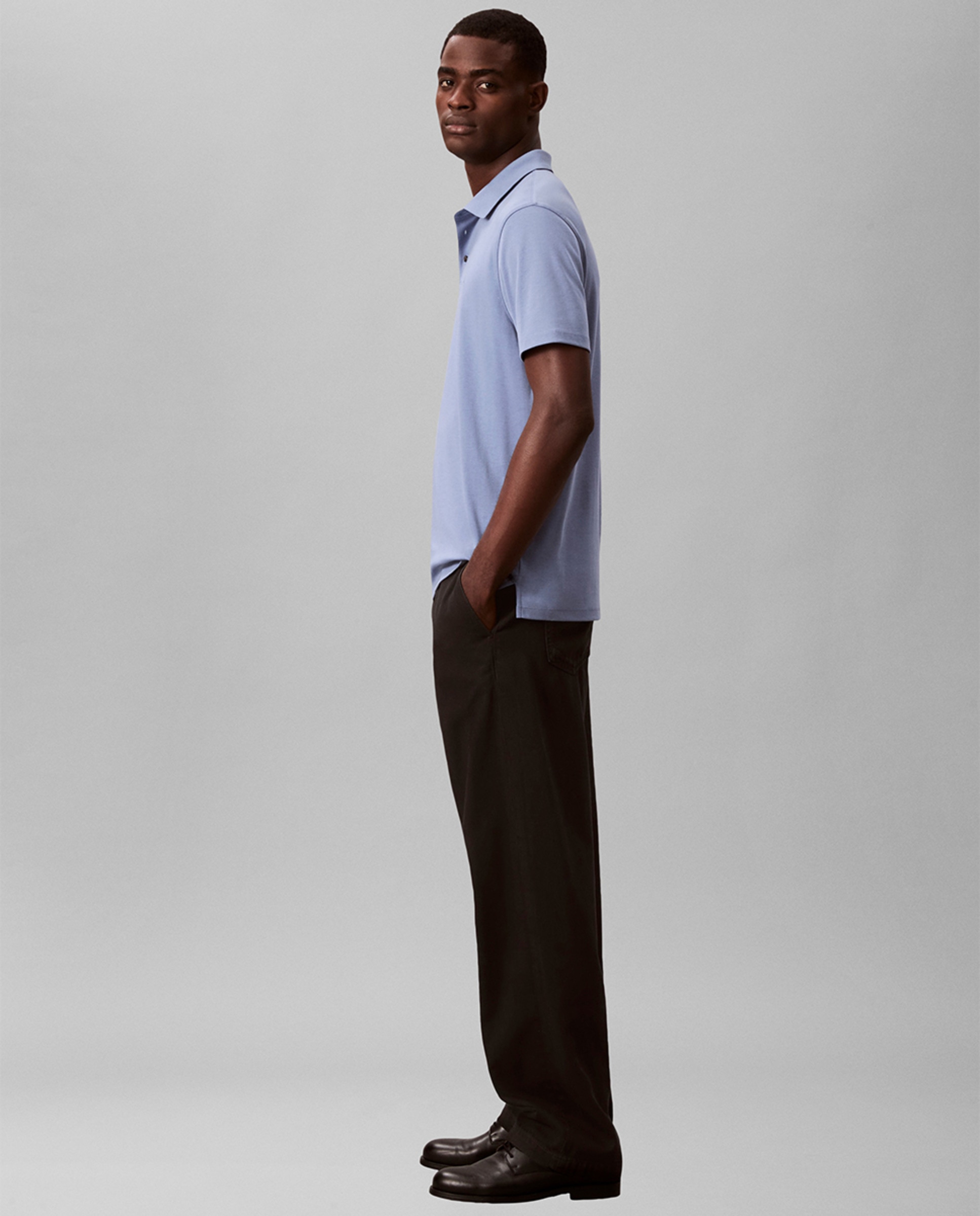 Polo Supima com Logótipo Azul-índigo-4