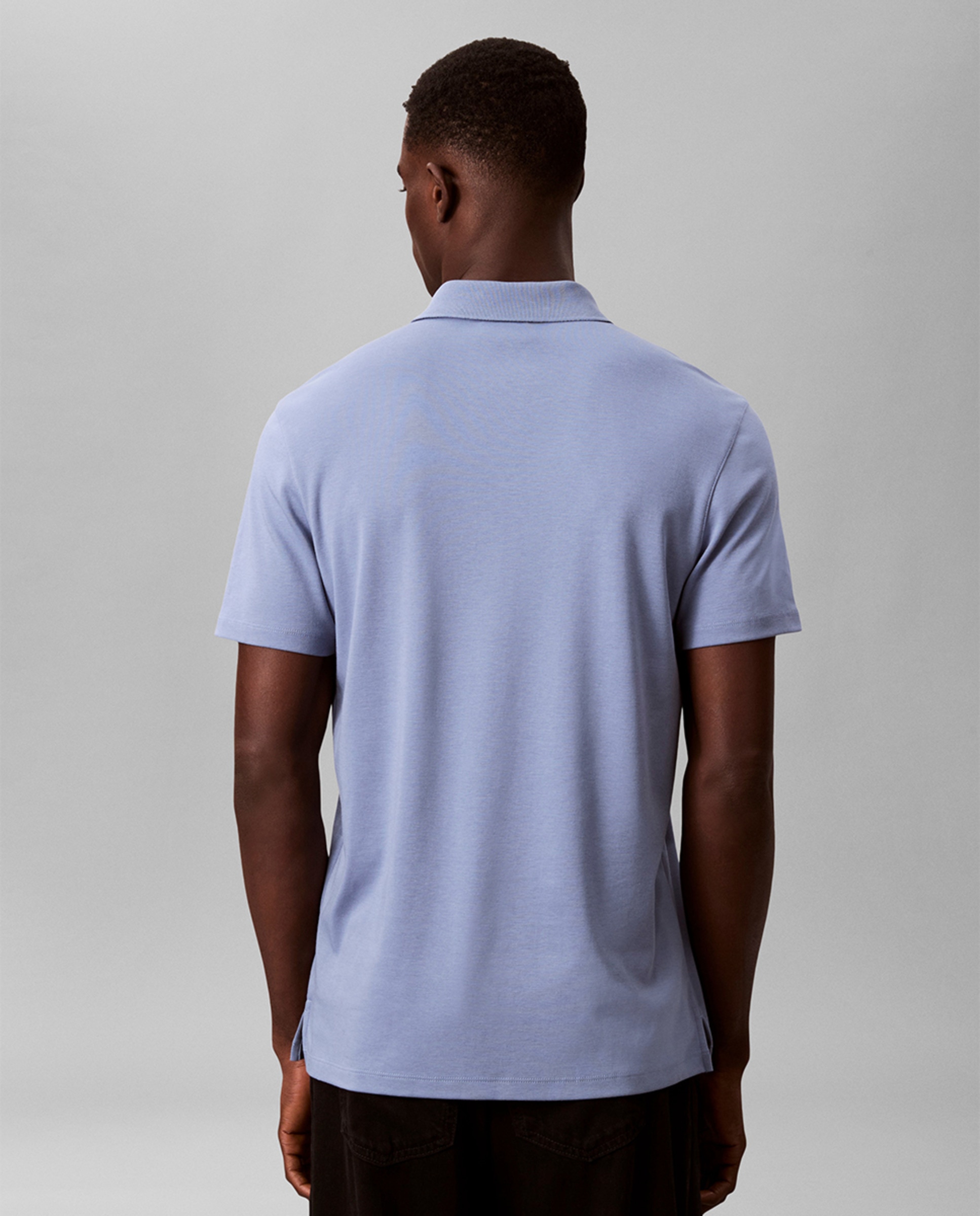 Polo Supima com Logótipo Azul-índigo-2