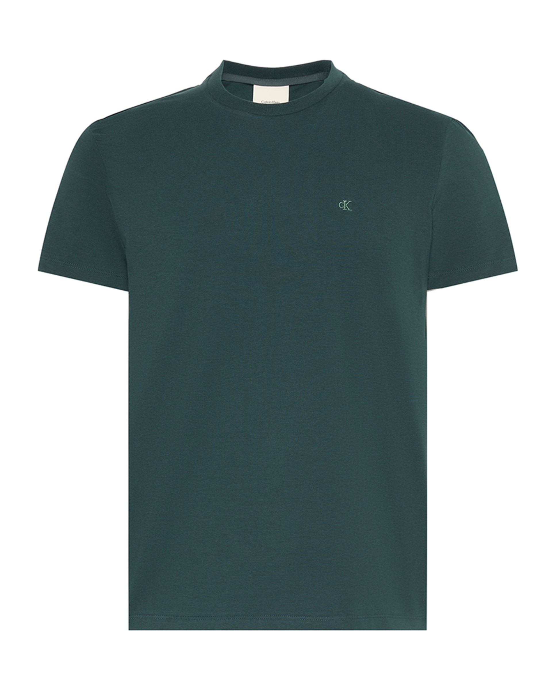 T-shirt Justa com Logótipo Verde-escuro-6