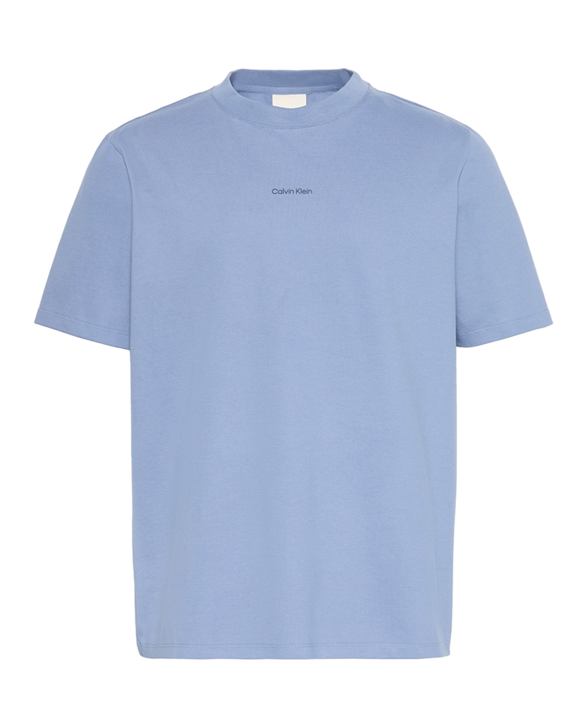 T-shirt Piqué Stretch com Logótipo Nano Azul-índigo-5