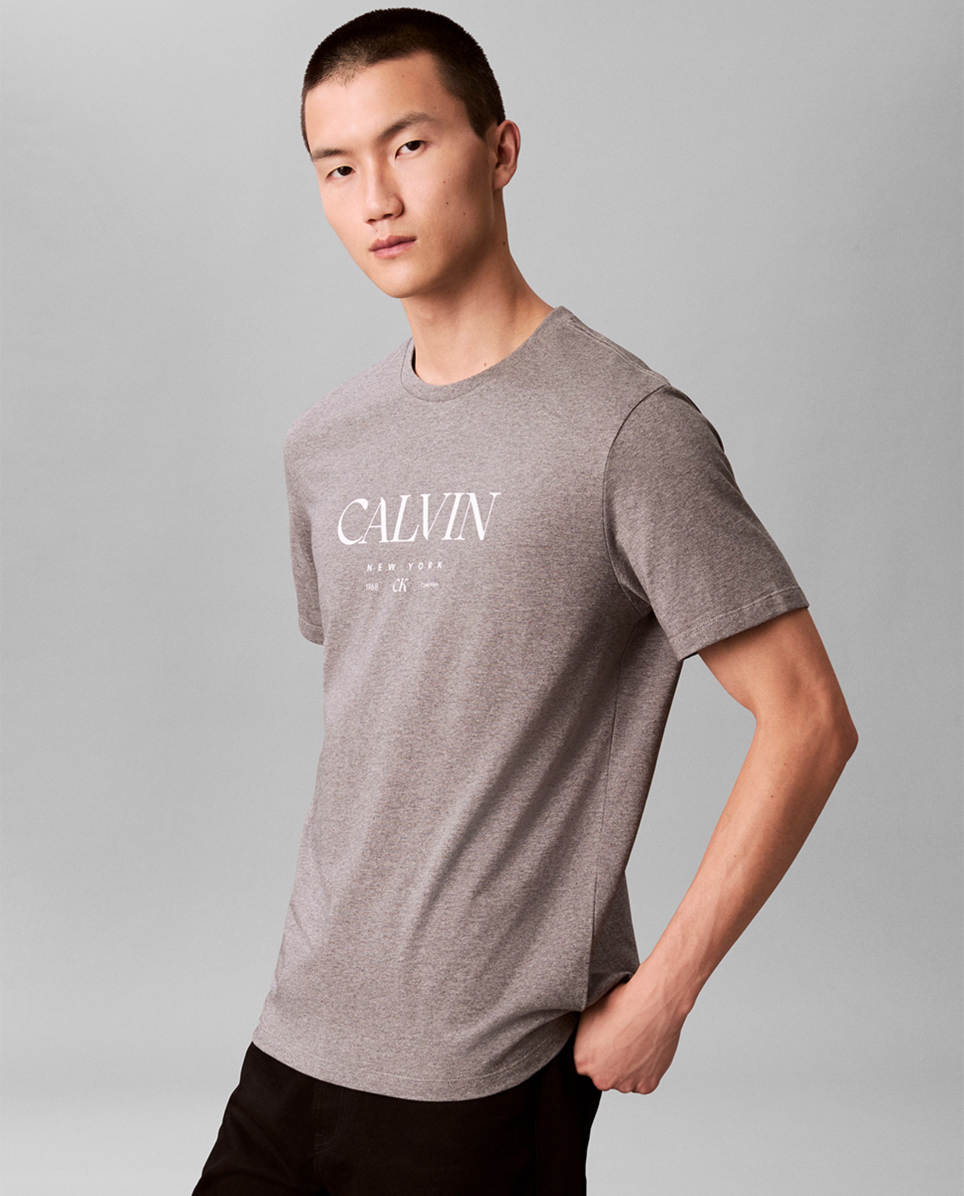 T-shirt com Desenho Gráfico Cinzento-4