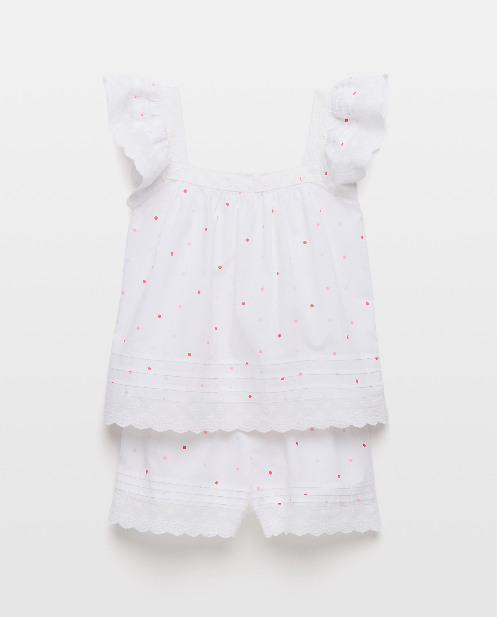 Pijama Completo Curto Plano com Rendas Cotton Juice Multicolor-4