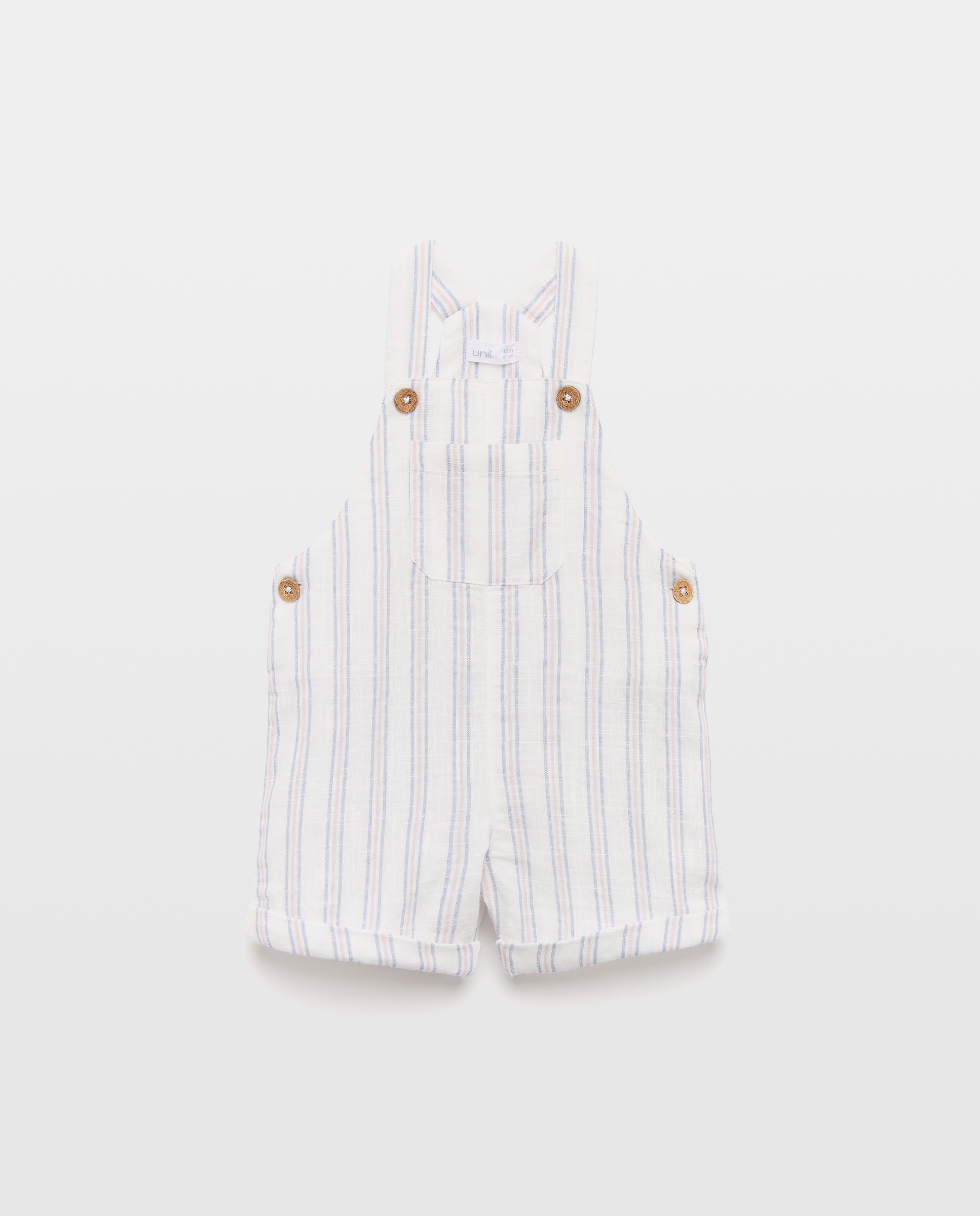 Imagen 0 de Peto de bebé corto algodón-lino rayas