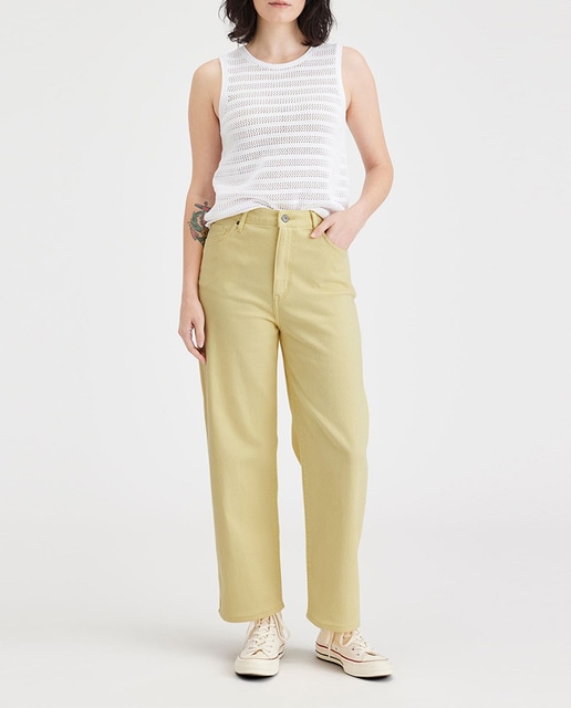 Imagen 0 de Pantalón vaquero de mujer cintura alta y pierna ancha