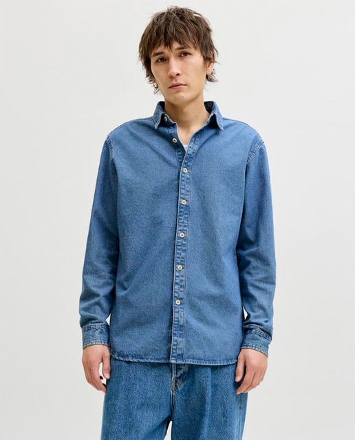 Imagen 0 de Camisa vaquera de hombre lisa slim fit
