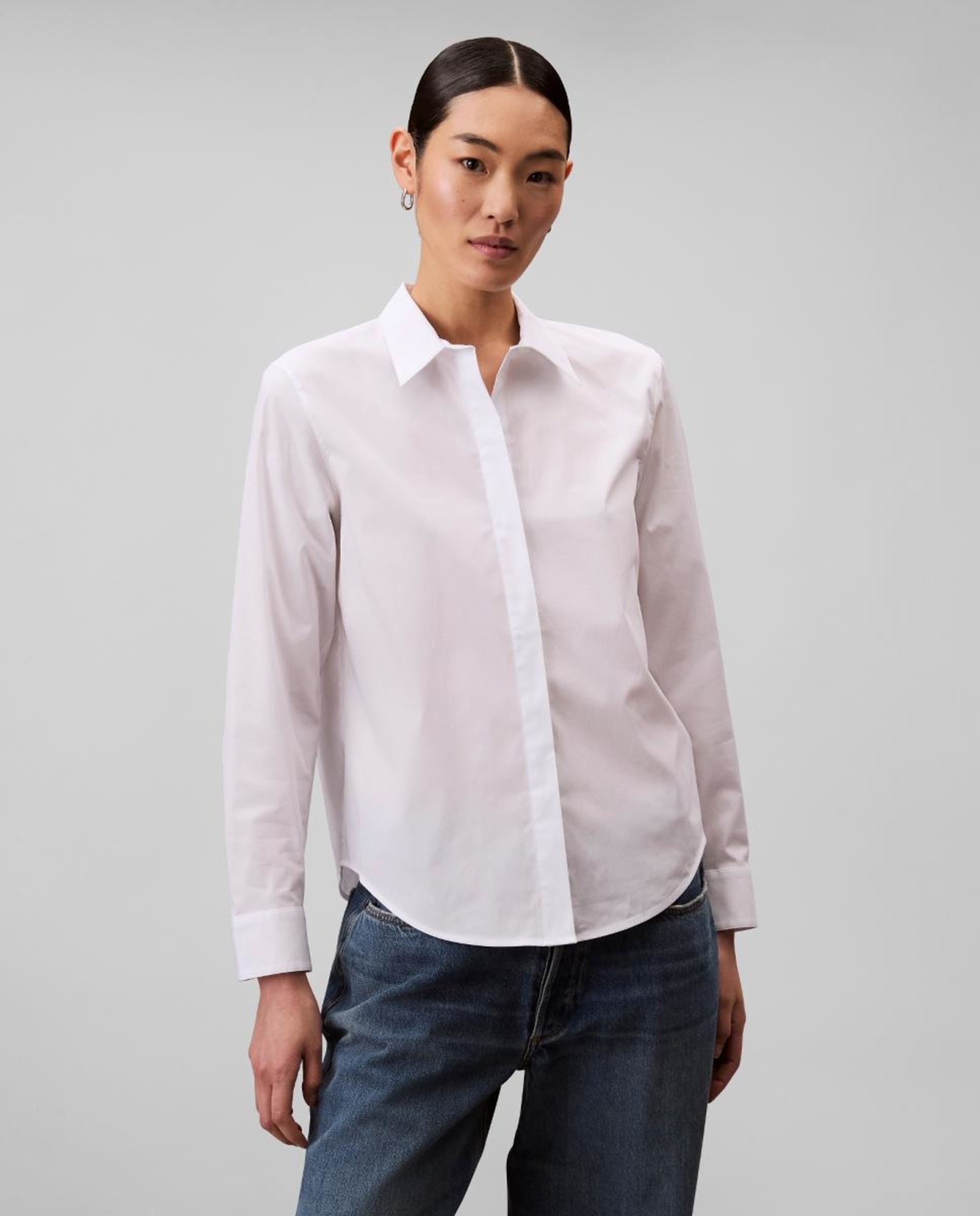 Camisa de popelina Branco-1