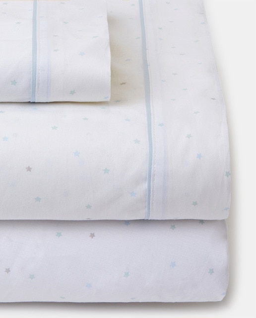 Imagen 0 de Juego de Sábanas Cotton Juice Baby Home Básico 3 piezas estrellas (disponible en varias tallas)