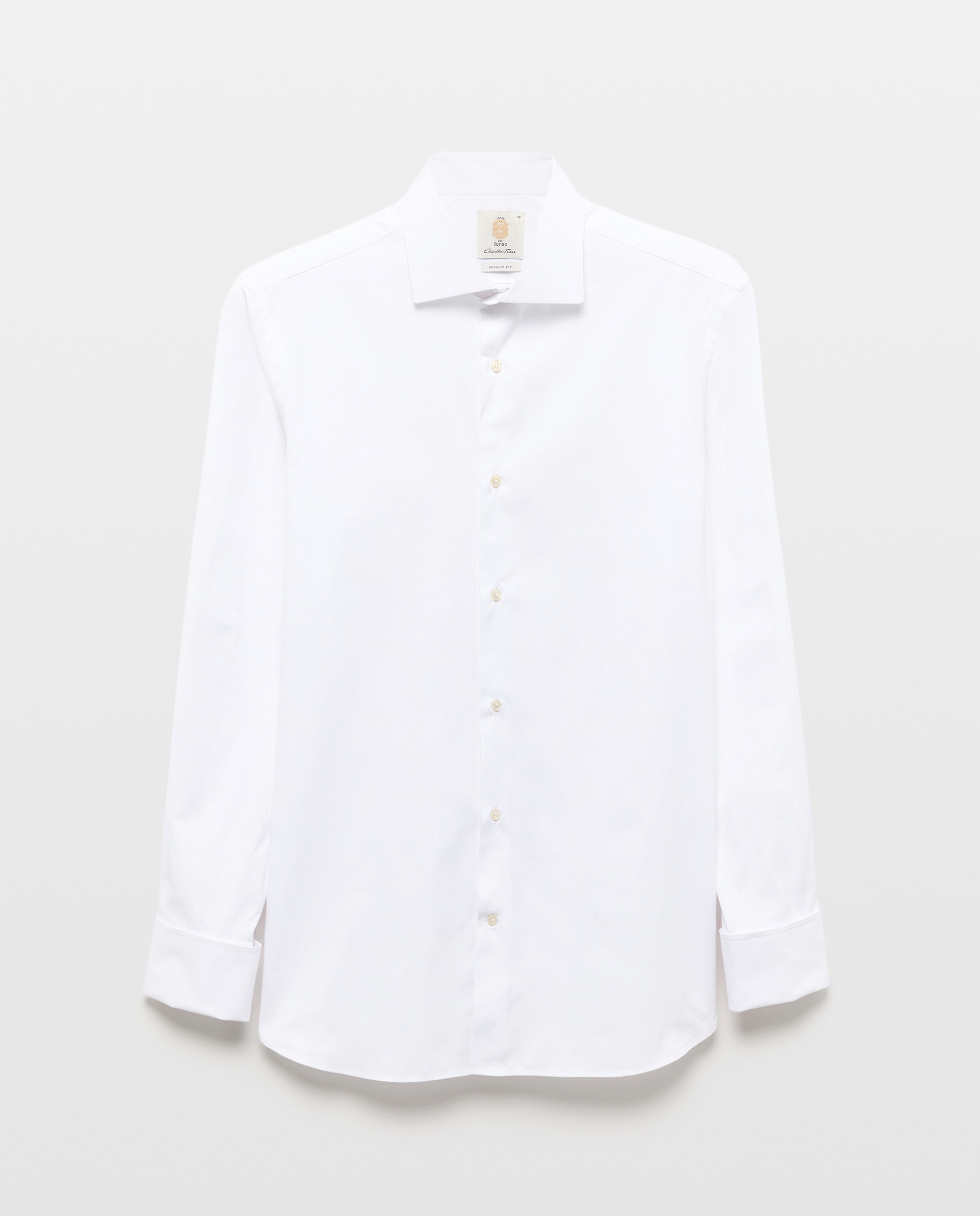 Camisa Clássica com Manga Comprida Branco-4