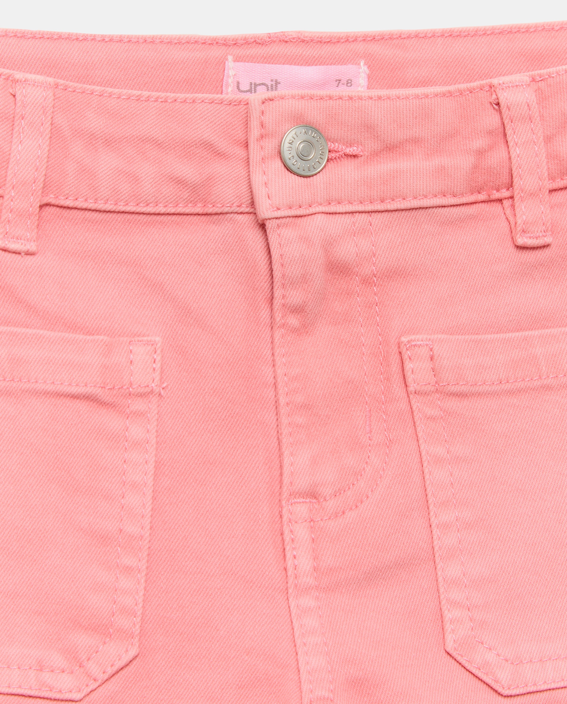 Short niña color con bolsillos de twill 240 Fucsia-3