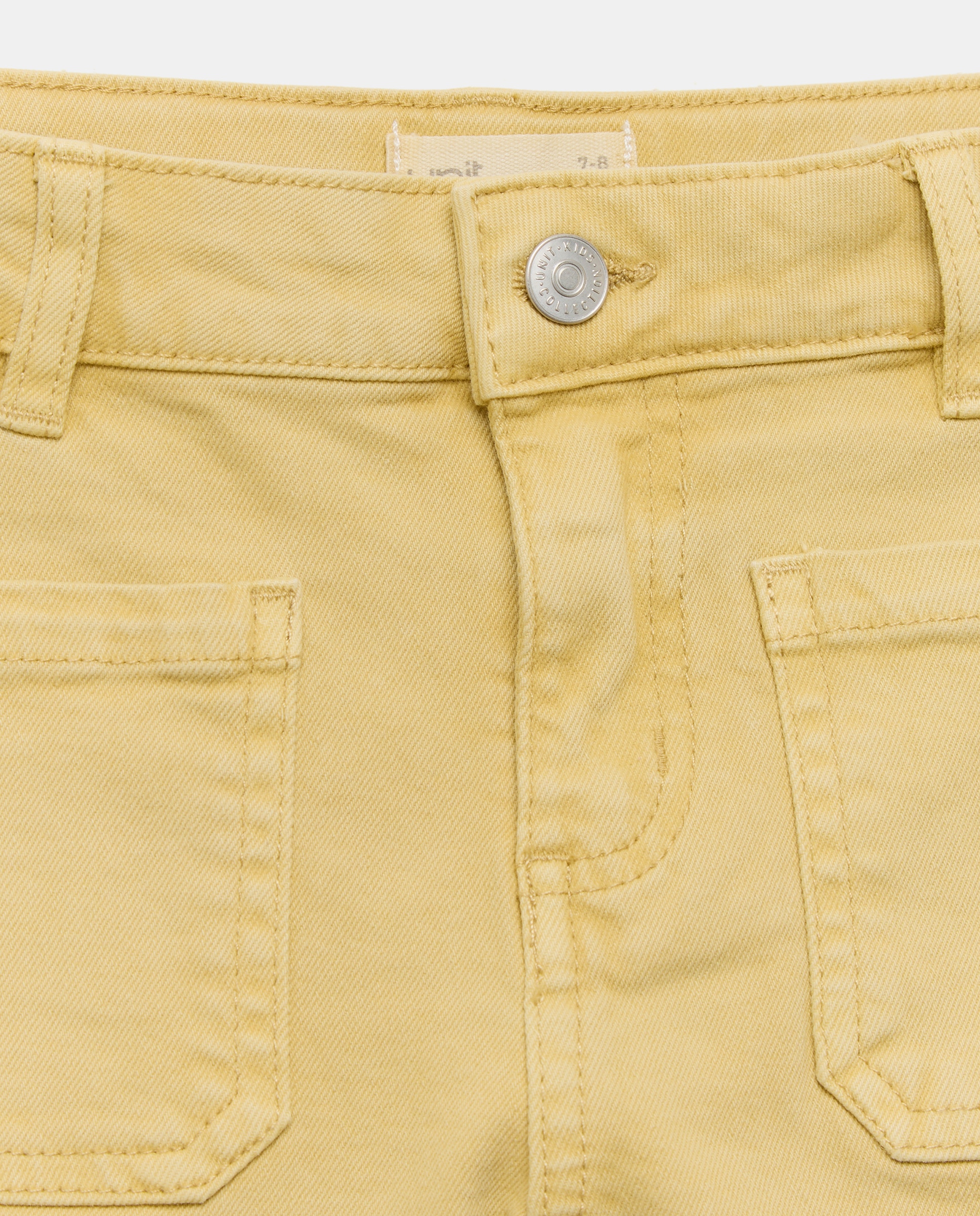 Short niña color con bolsillos de twill Pistacho-3