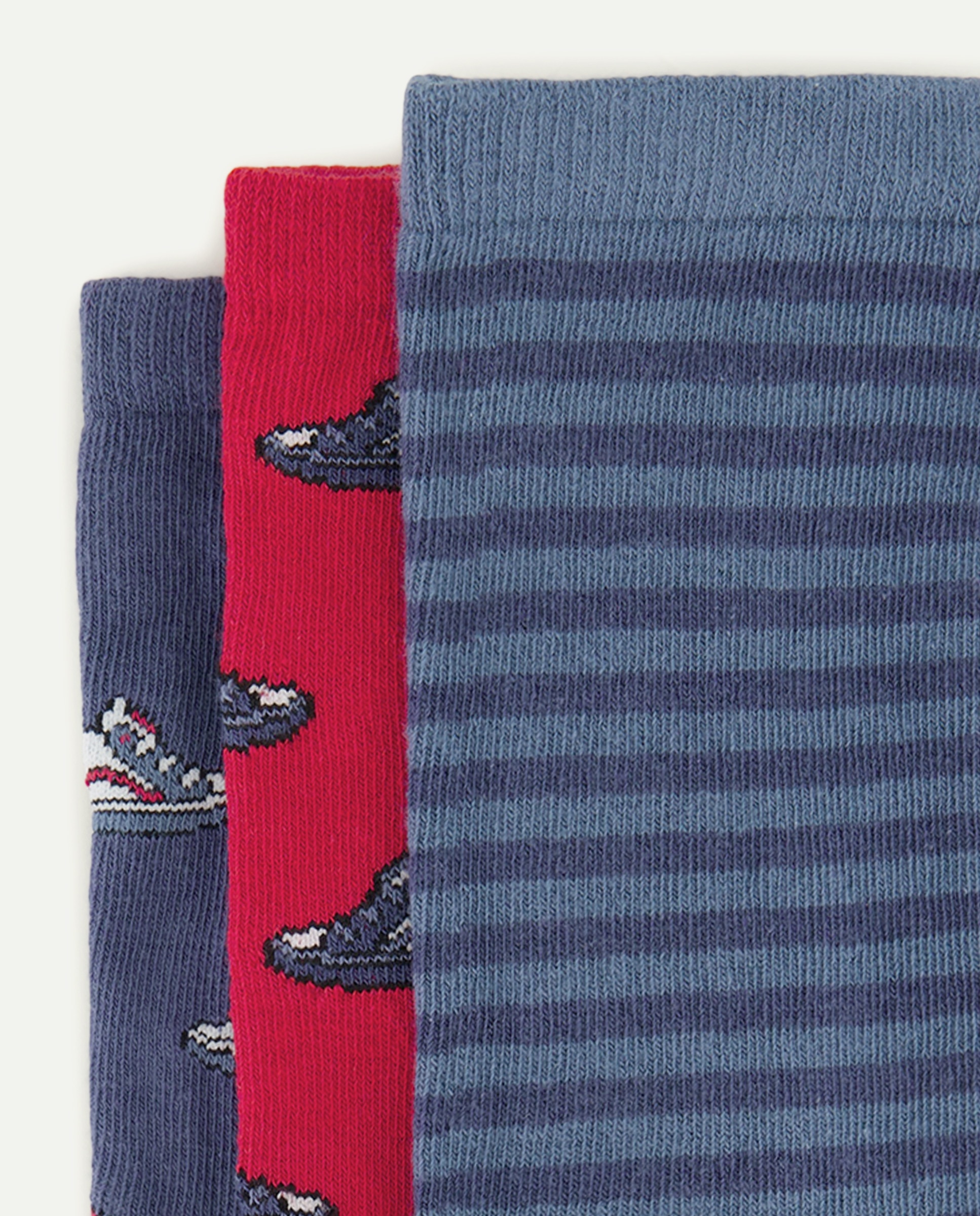 Pack de 3 Pares de Meias Curtas Multicolor-2