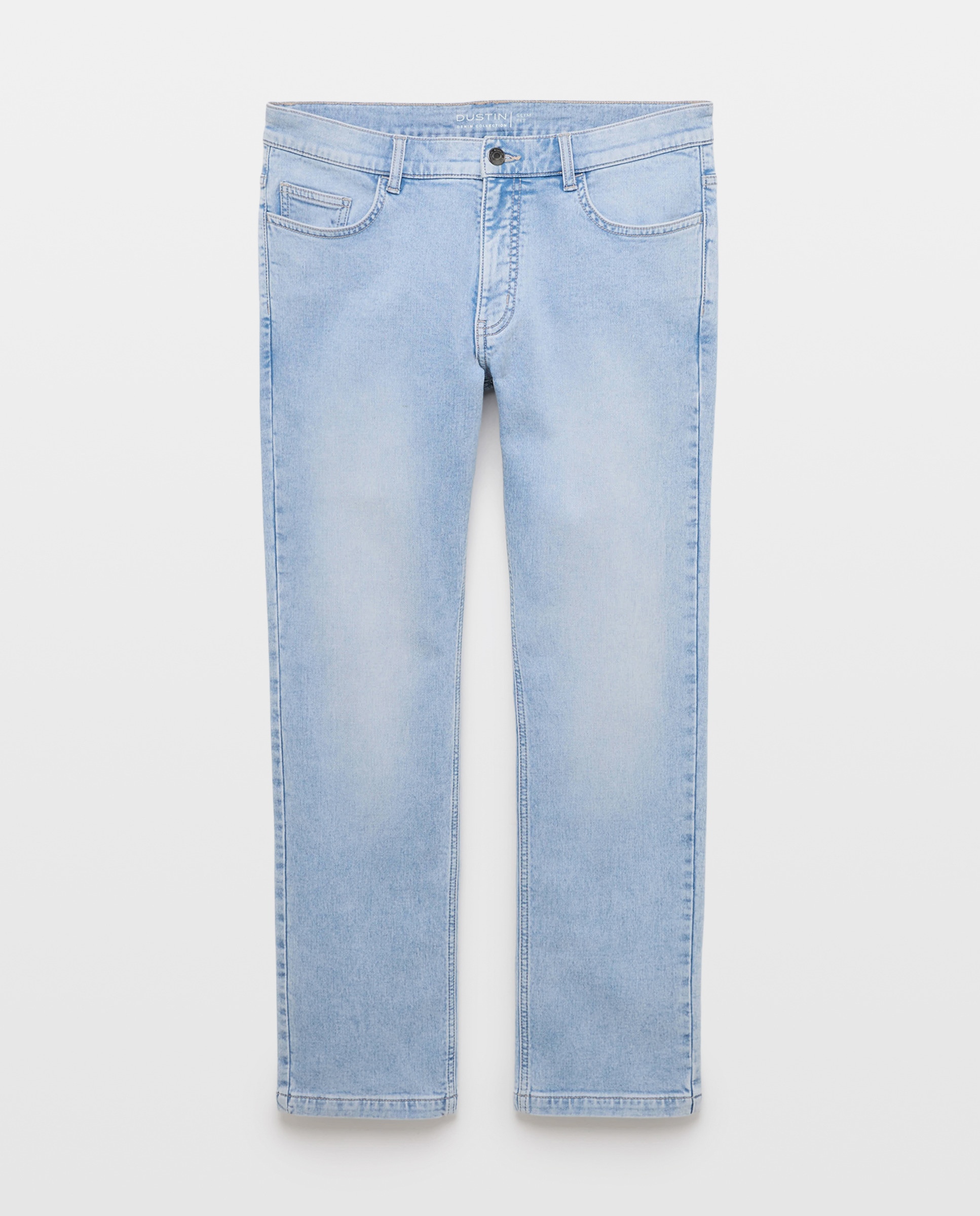 Jeans de Cinto Bolsos de Malha. Azul-marinho-4