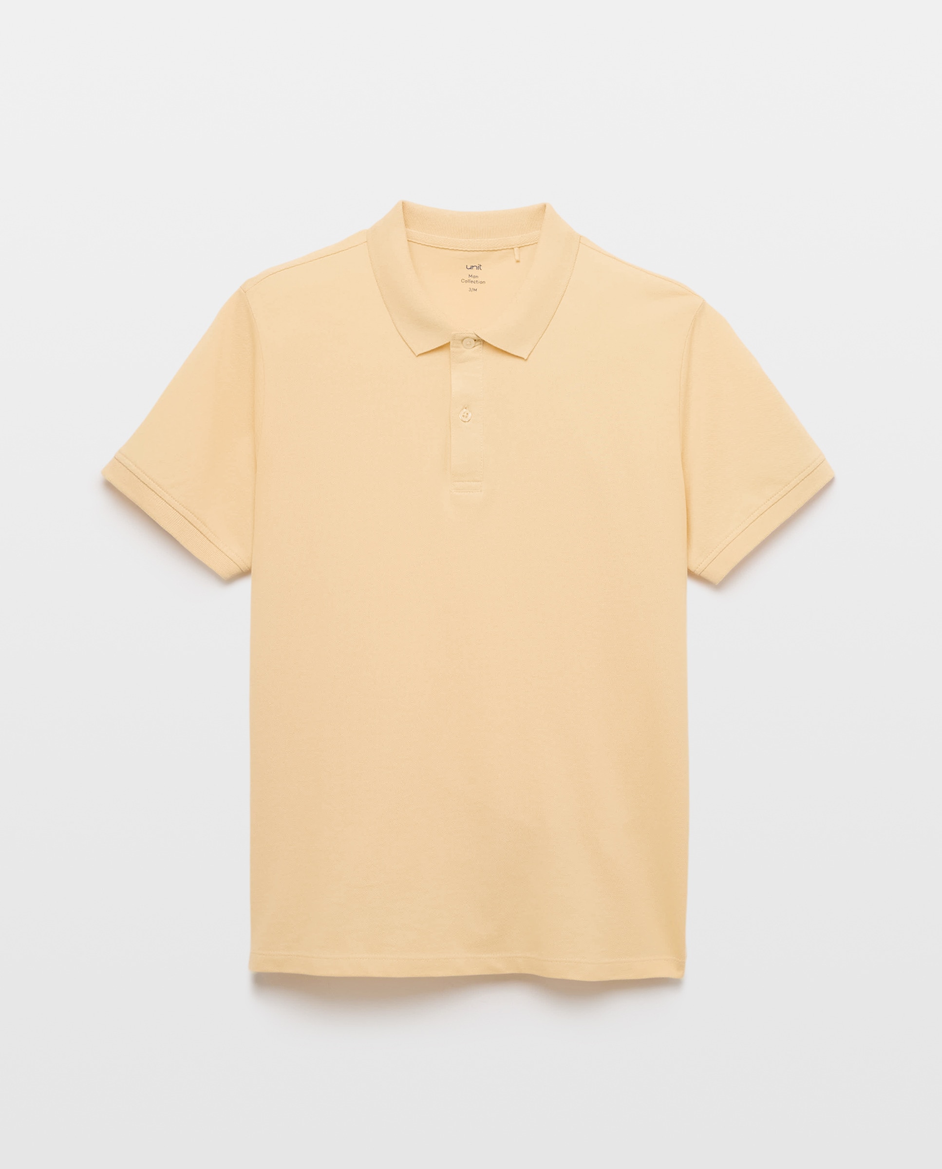 Polo de hombre manga corta pique liso 310 Amarillo claro-4