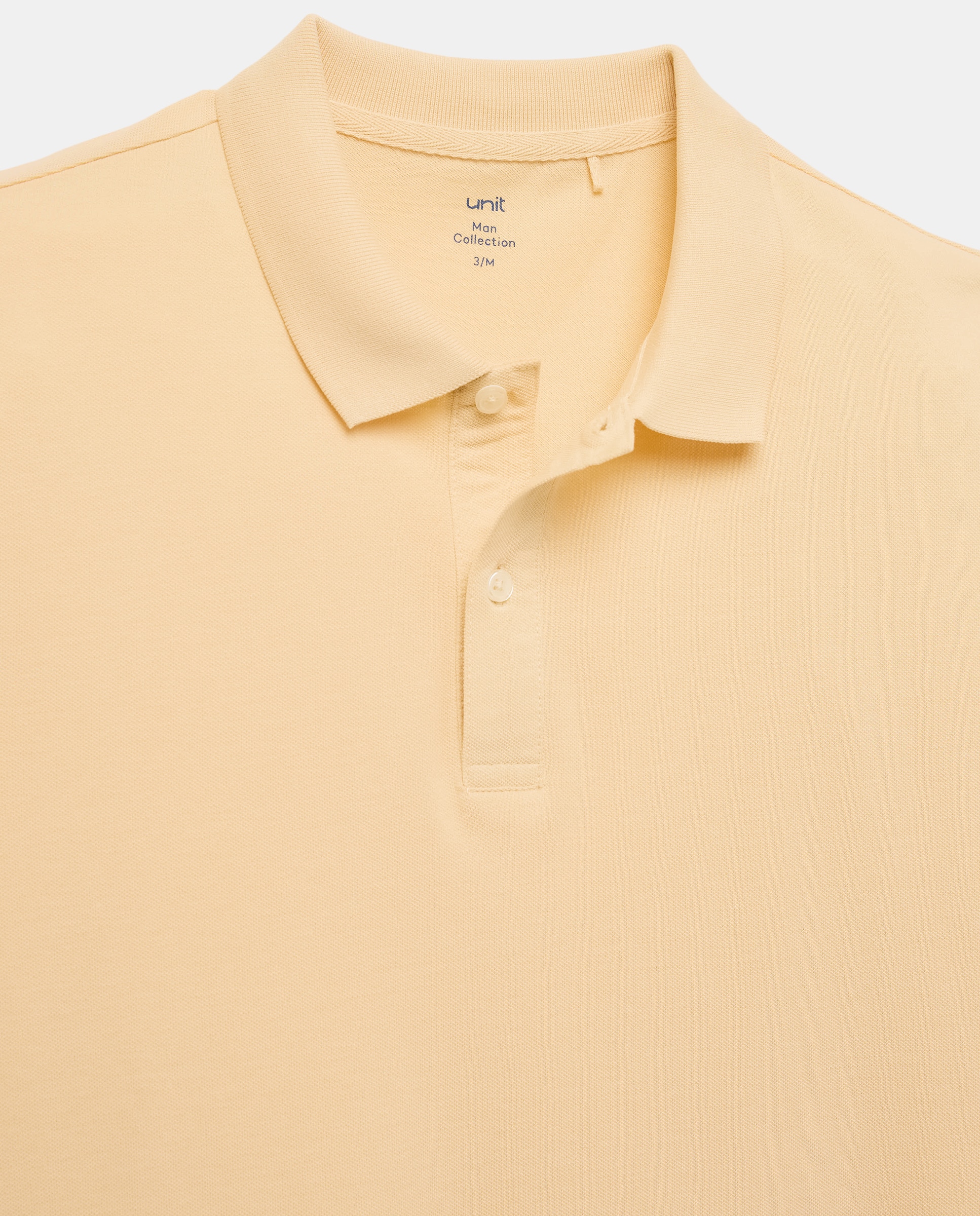 Polo de hombre manga corta pique liso 310 Amarillo claro-5