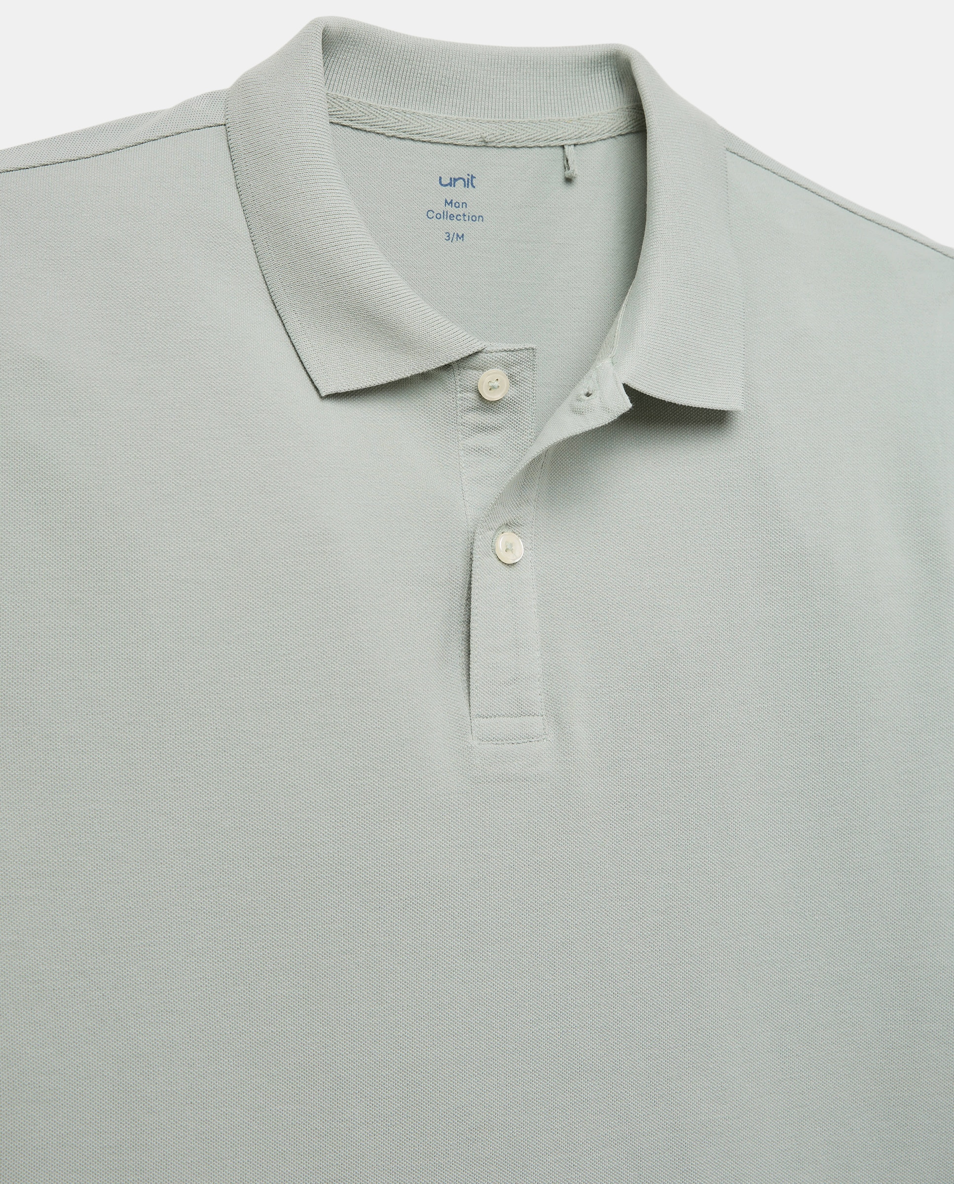 Polo de hombre manga corta pique liso 510 Verde claro-5