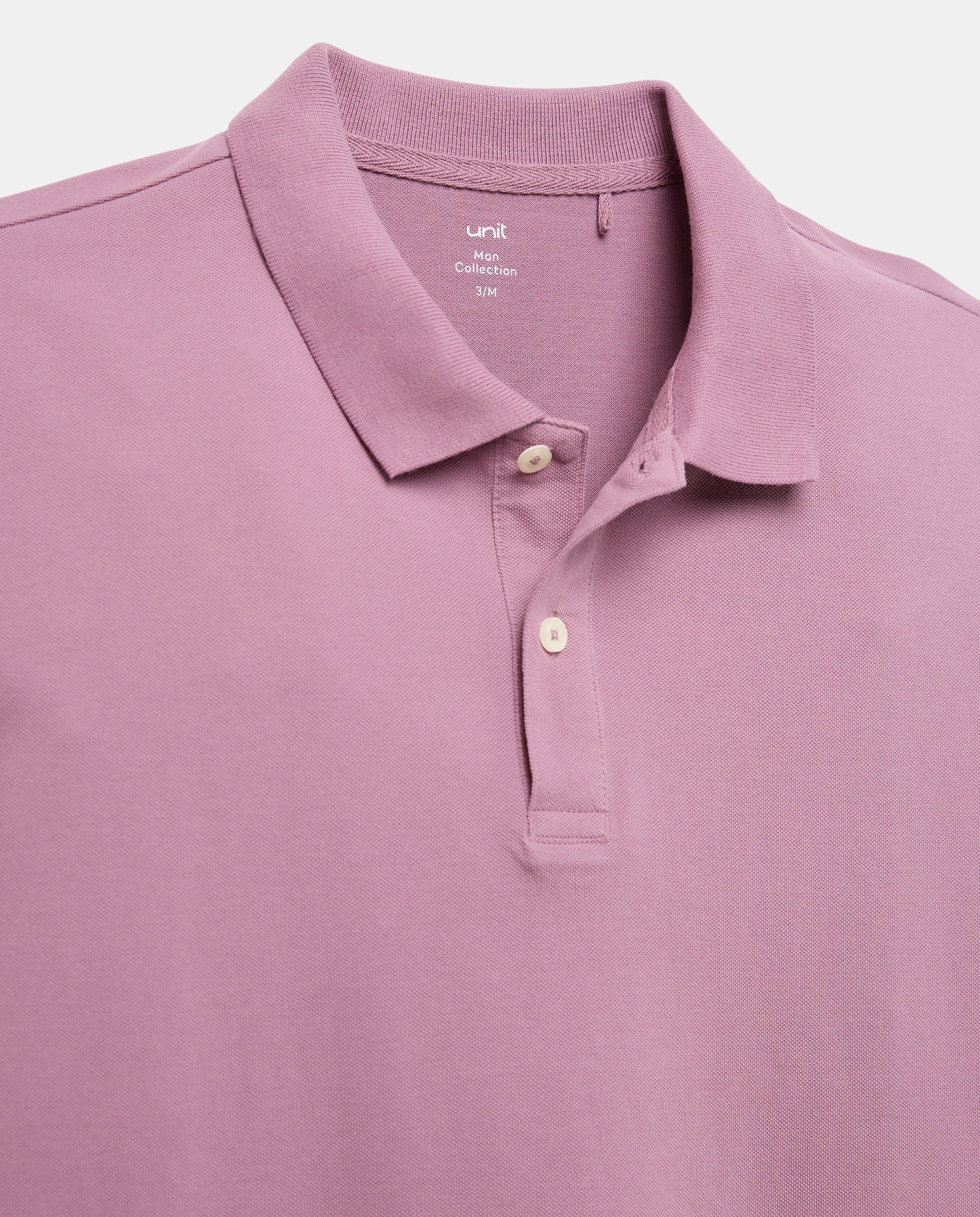 Polo de hombre manga corta pique liso 282 Malva-5
