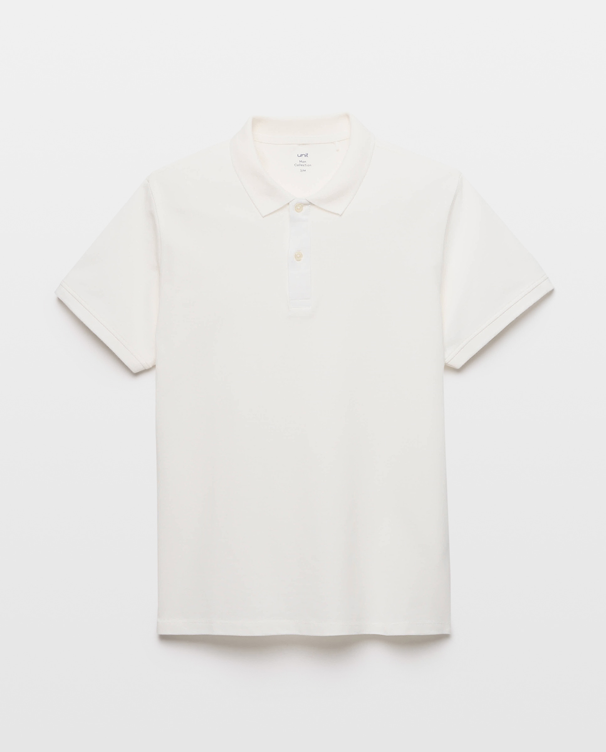 Polo de hombre manga corta pique liso 120 Crudo-4
