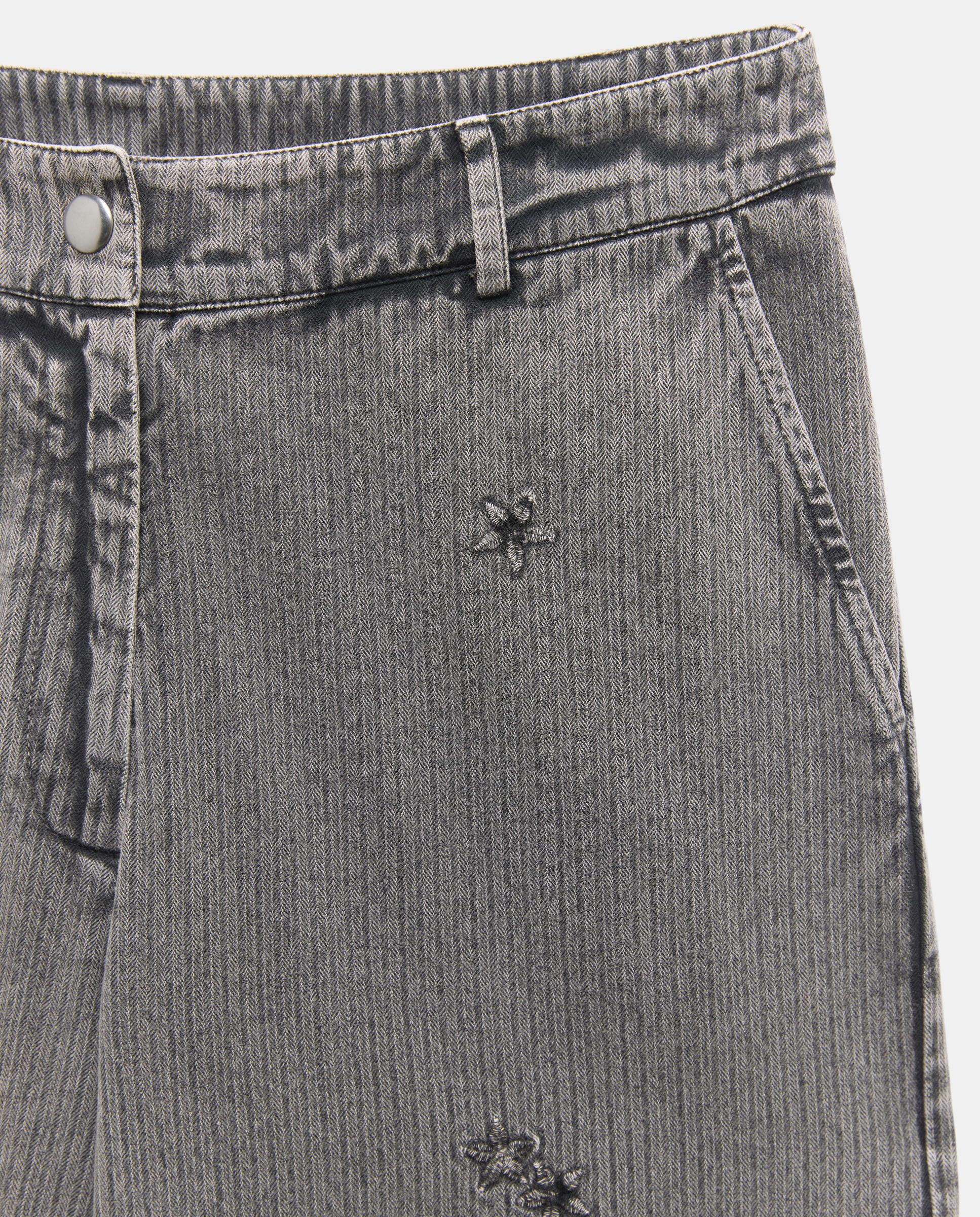 Jeans Lisas de Algodão 820 Cinzento Médio-5