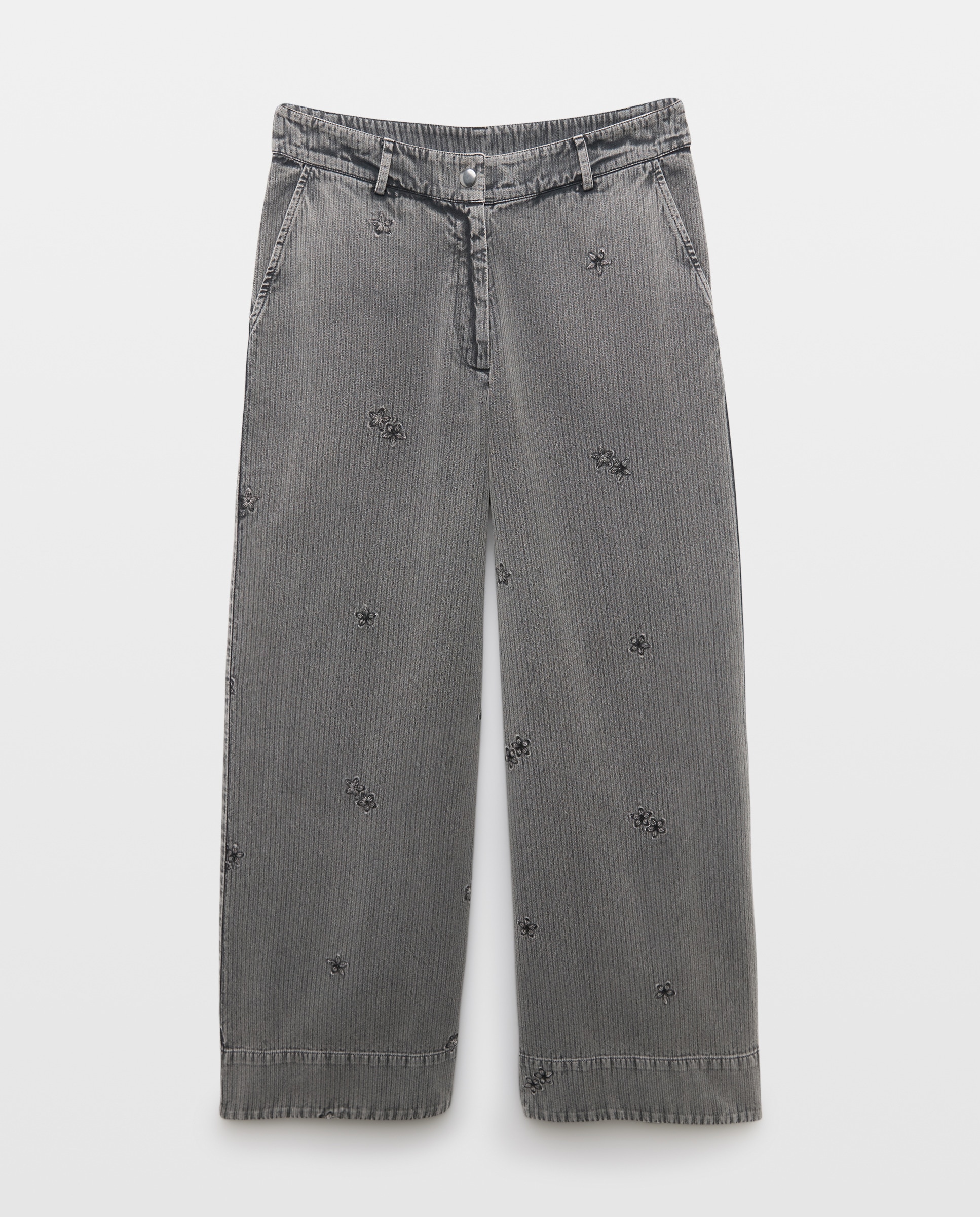 Jeans Lisas de Algodão 820 Cinzento Médio-4