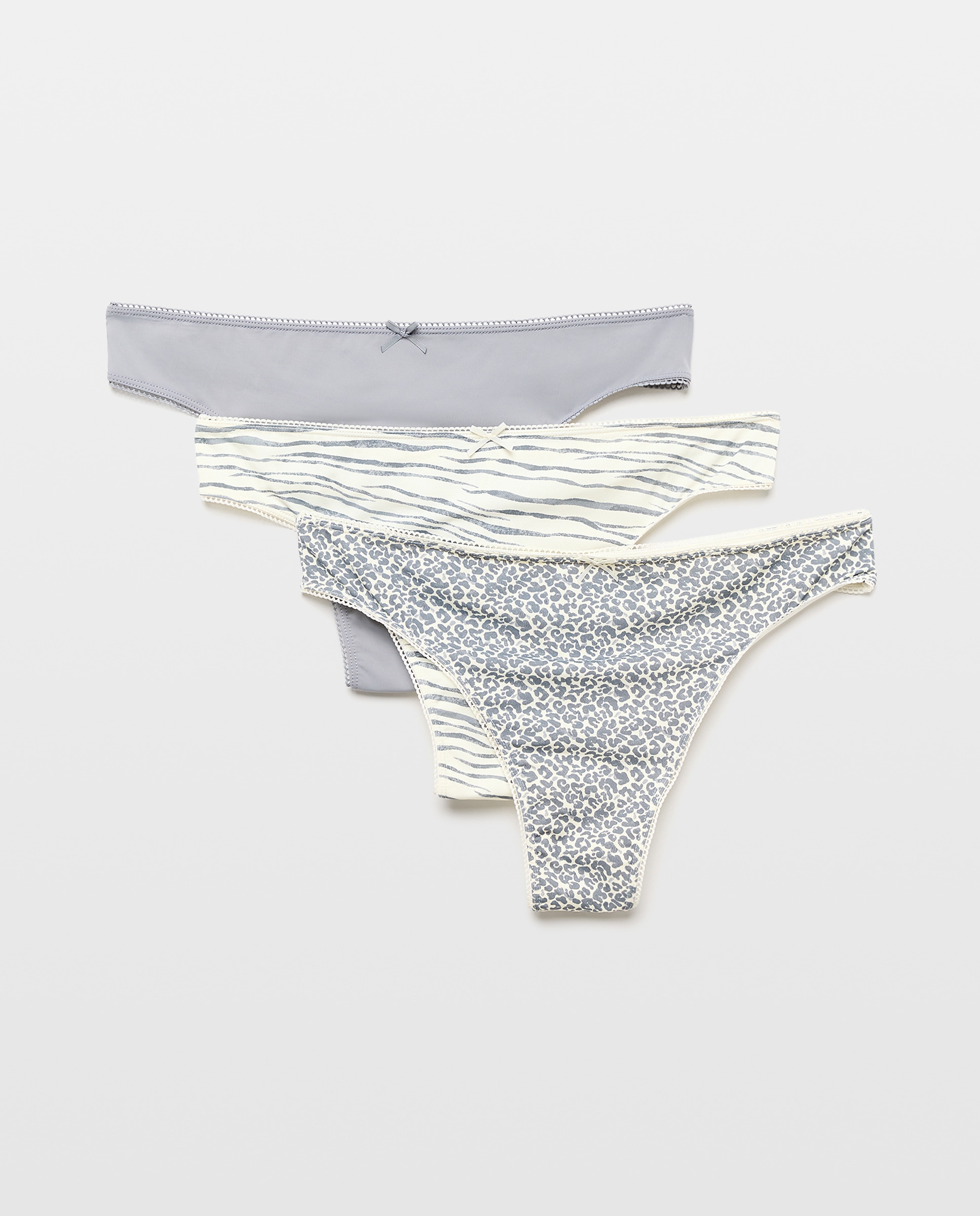 Pack de 3 Tangas de Malha de Microfibra Preto-3