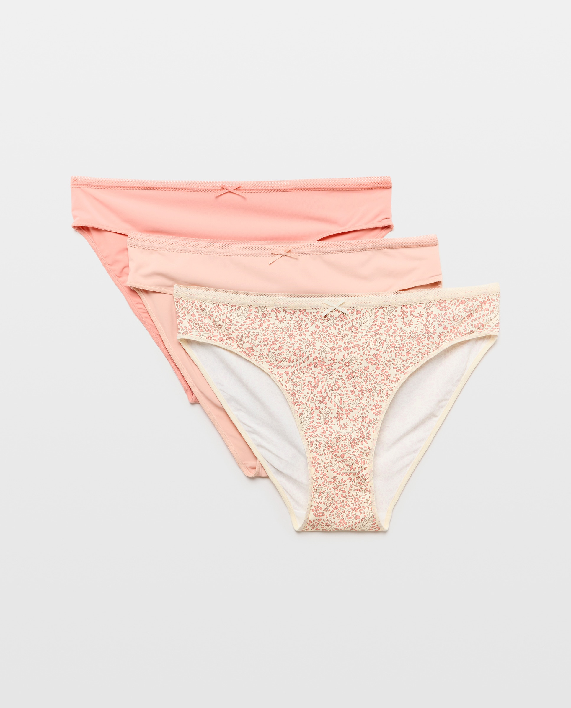 Pack de 3 Cuecas de Microfibra Floral Rosa-3