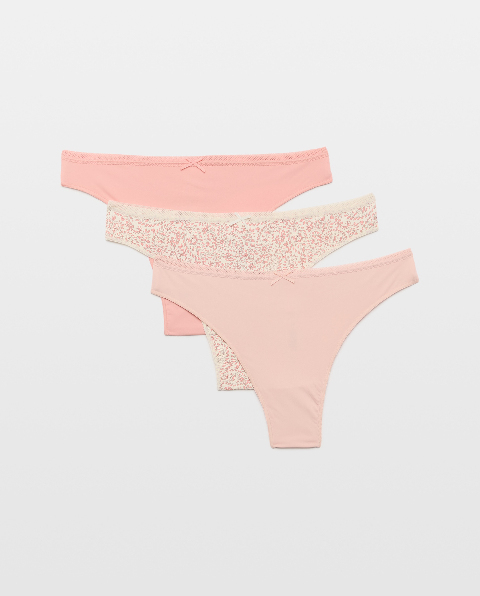 Pack de 3 Cuecas de Microfibra Floral Rosa-3