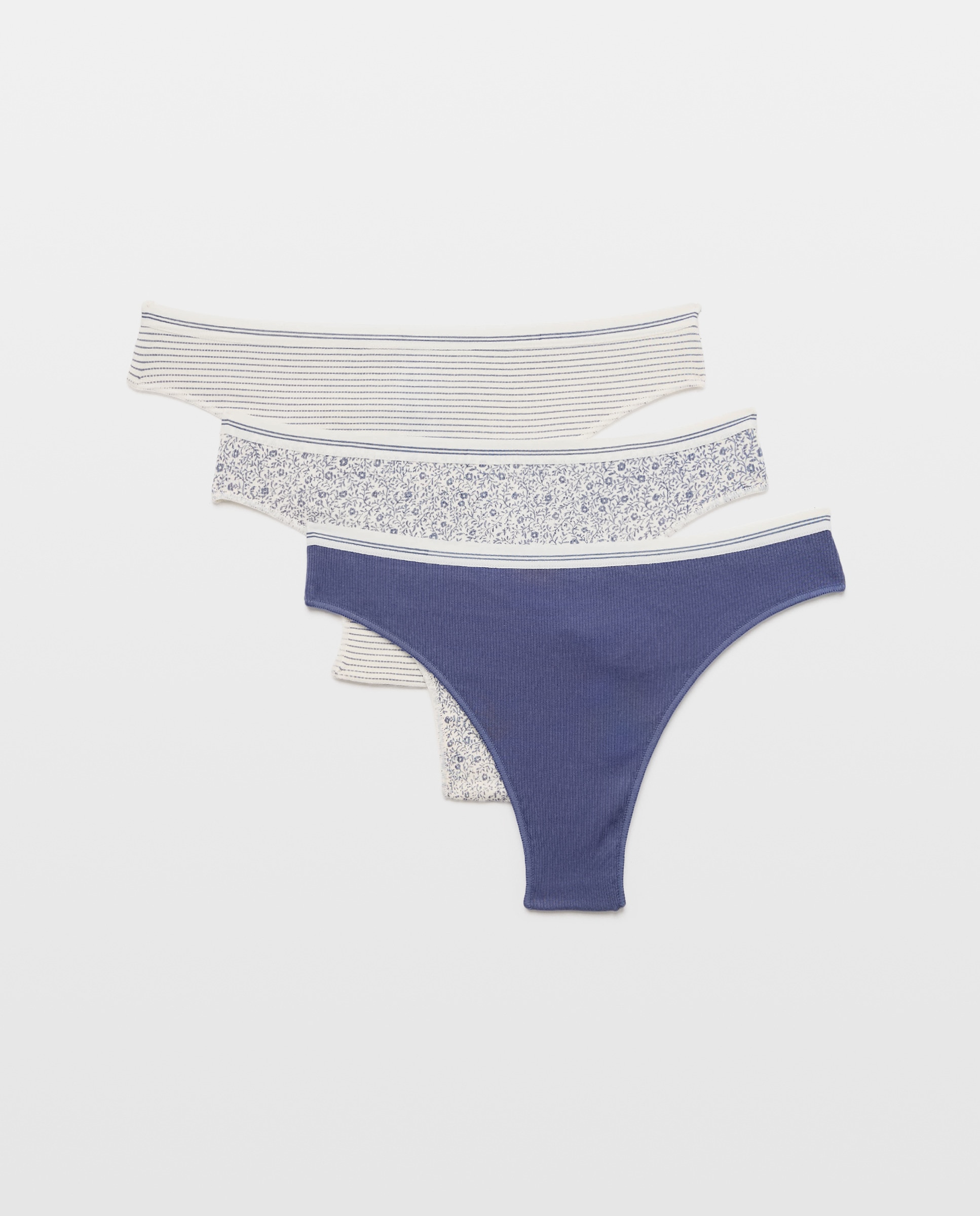 Pack de 3 Tangas com Textura Azul-marinho-3