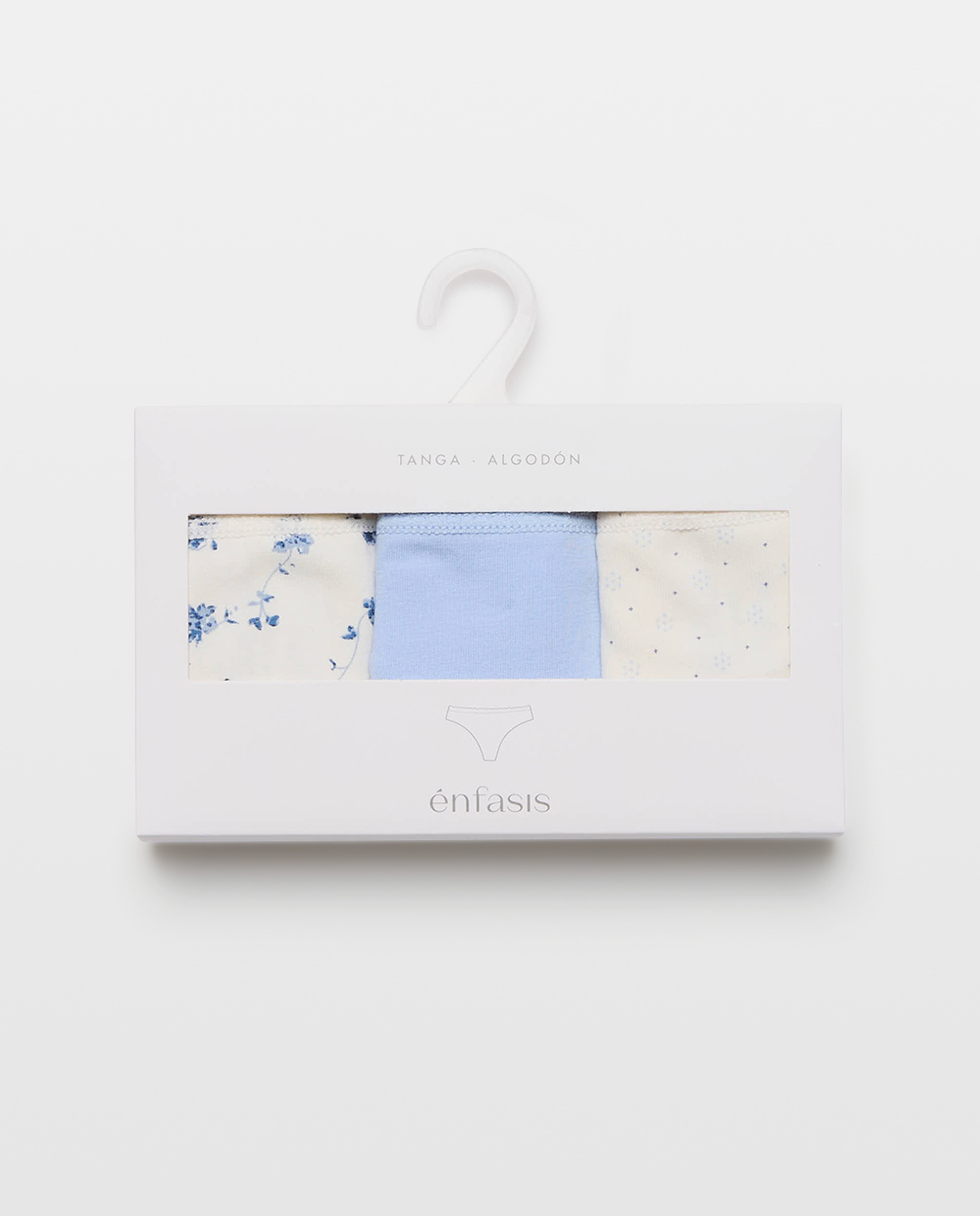 Pack de 3 Tangas com Detalhe de Elástico Azul-6