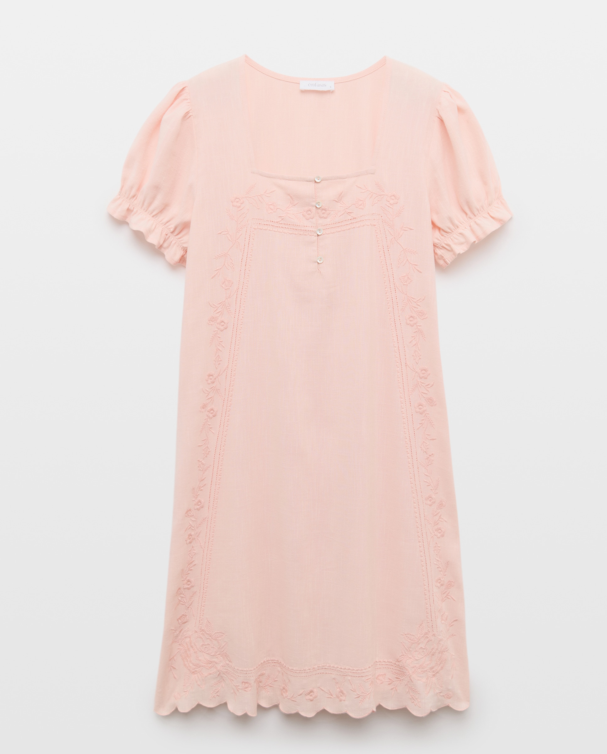 Imagem 0 de Camisa de Dormir com Botões na Carcela e Bordado de Fantasia