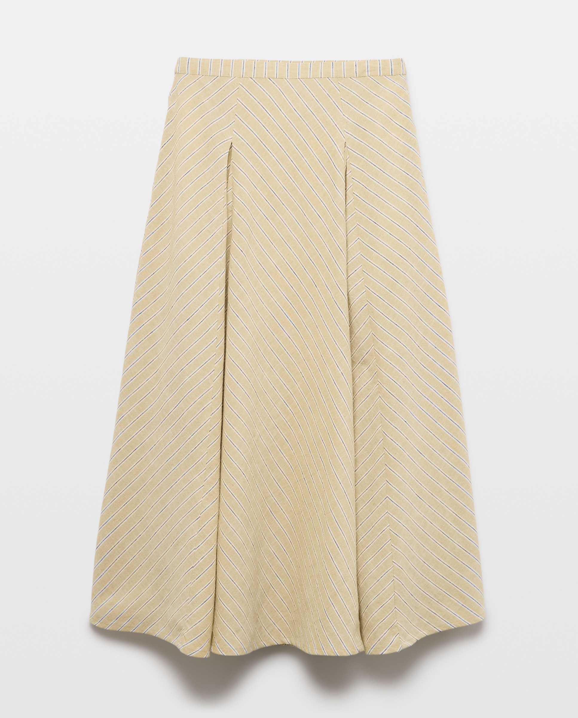 Falda de mujer con quillas de rayas total look Verde-4
