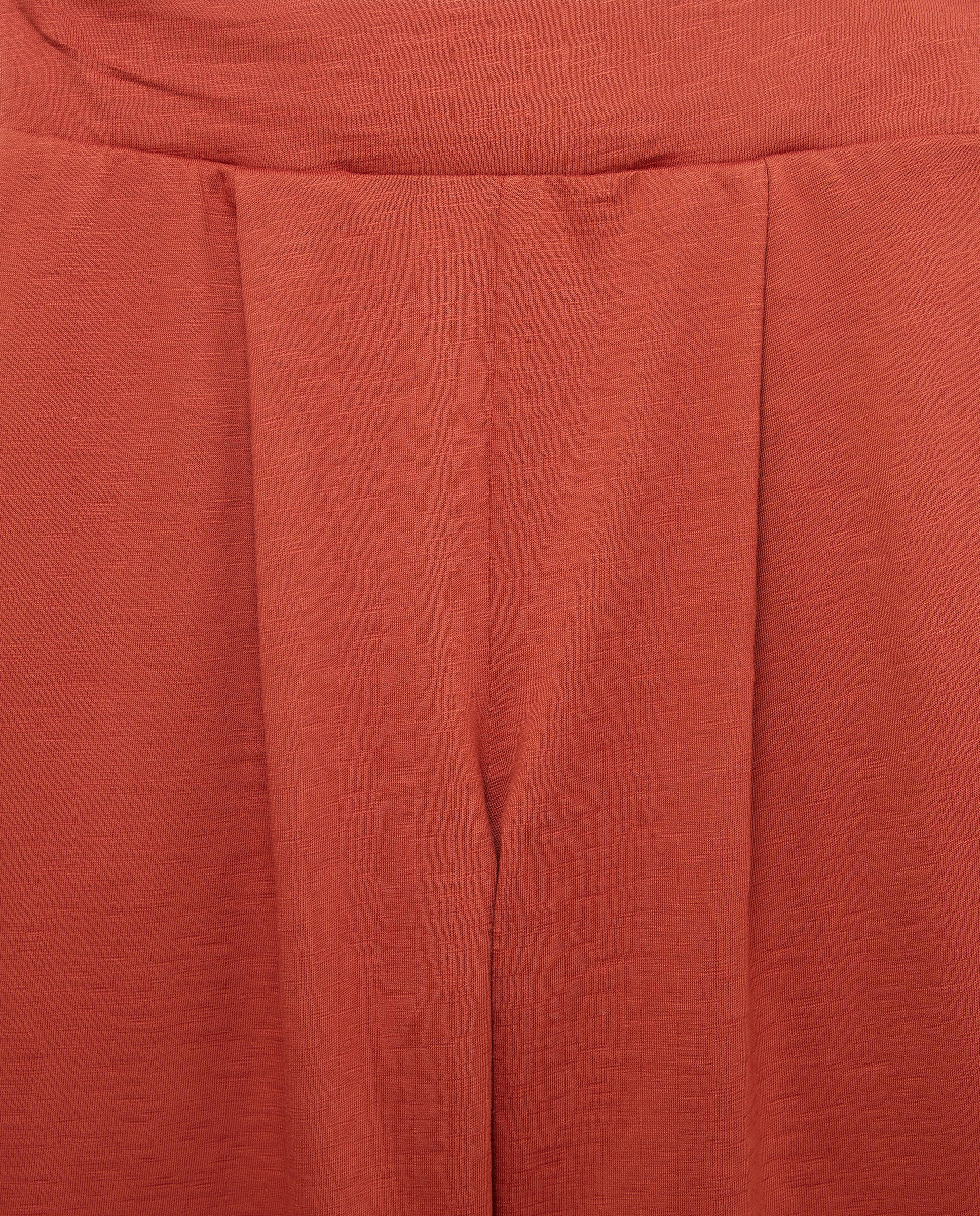 Pantalón de mujer de algodón ancho Naranja quemado-5