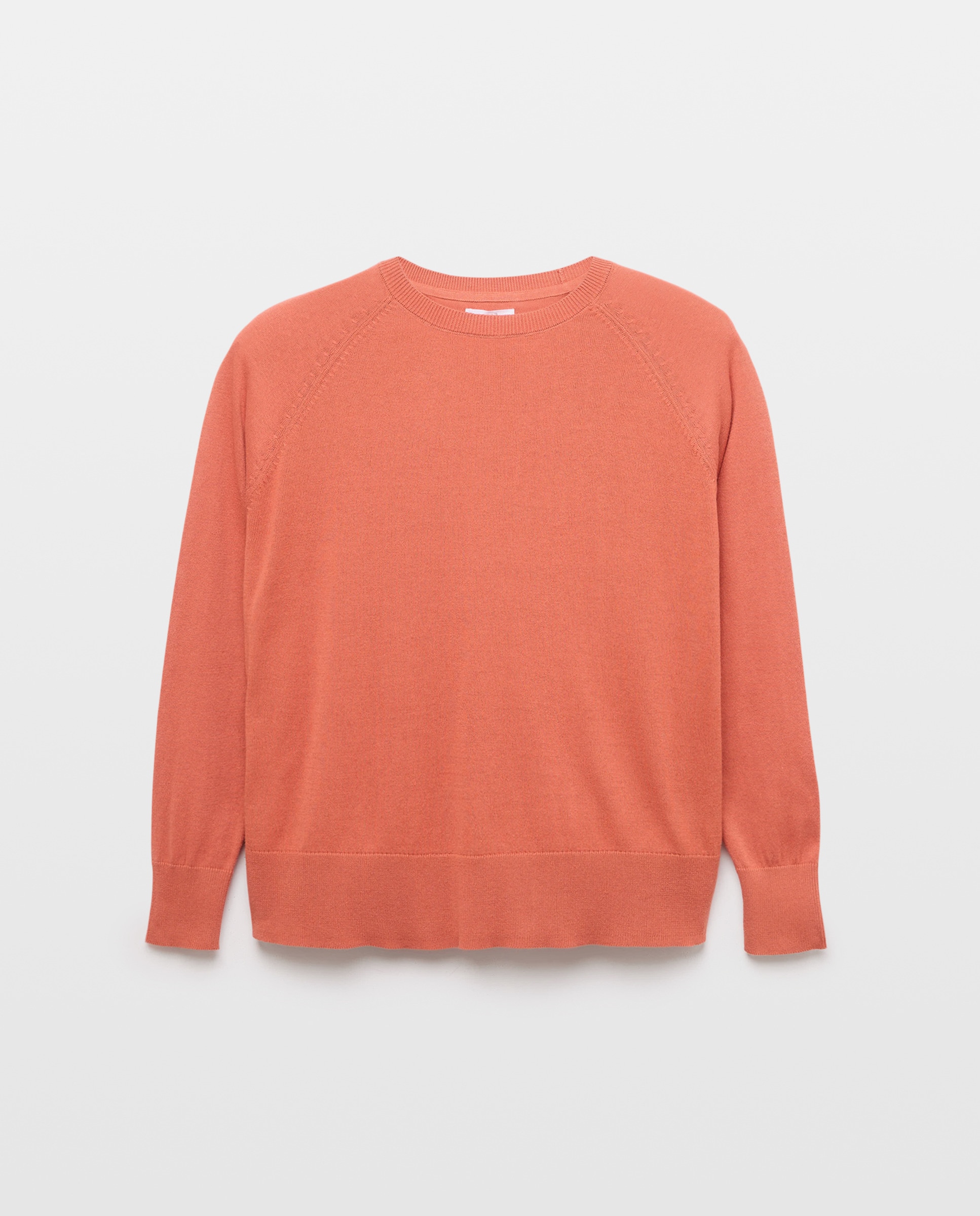 Jersey de mujer de algodón fino cuello caja 660 Naranja-4