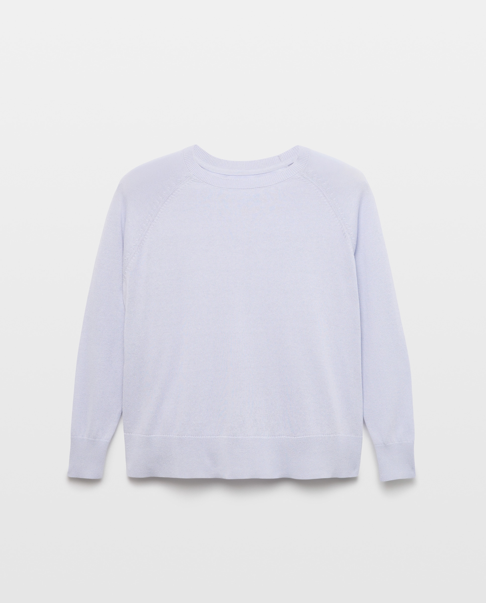 Jersey de mujer de algodón fino cuello caja 410 Azul claro-4