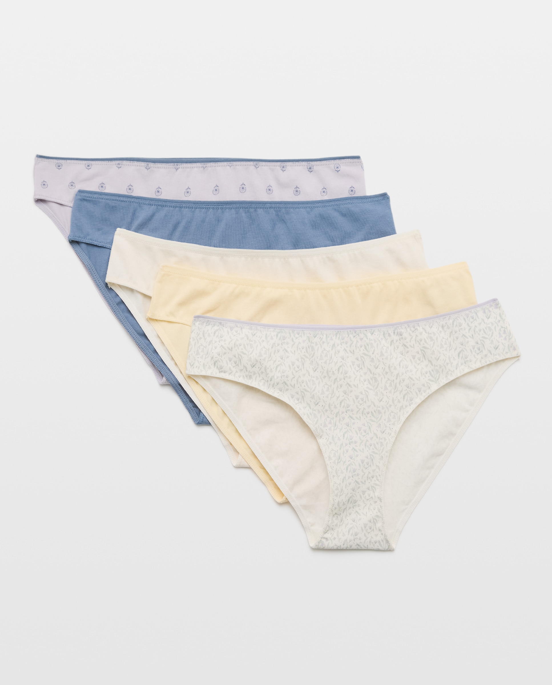 Pack 5 bragas de mujer algodón estampadas 284 Lila-3