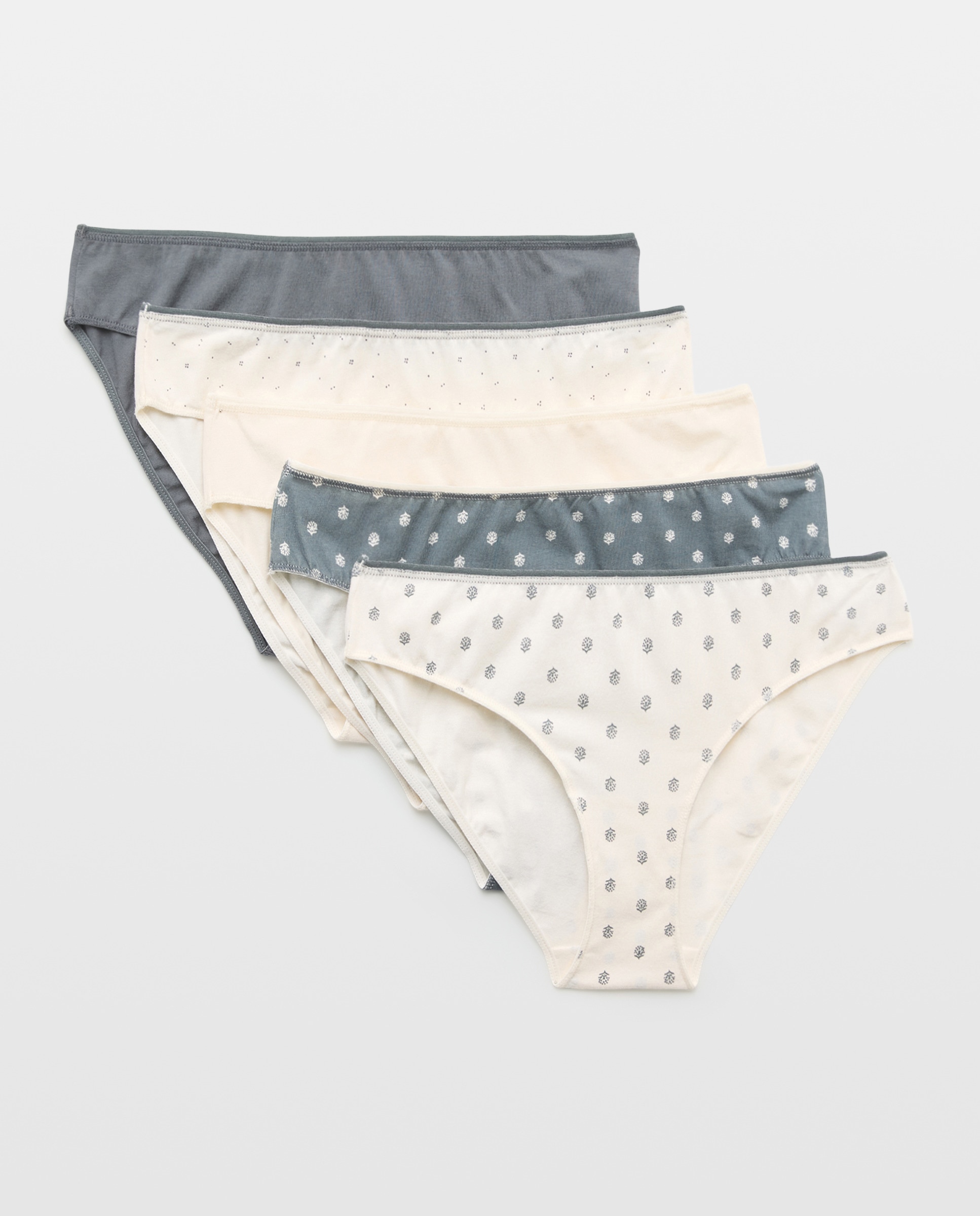 Pack 5 bragas de mujer algodón estampadas Negro-3