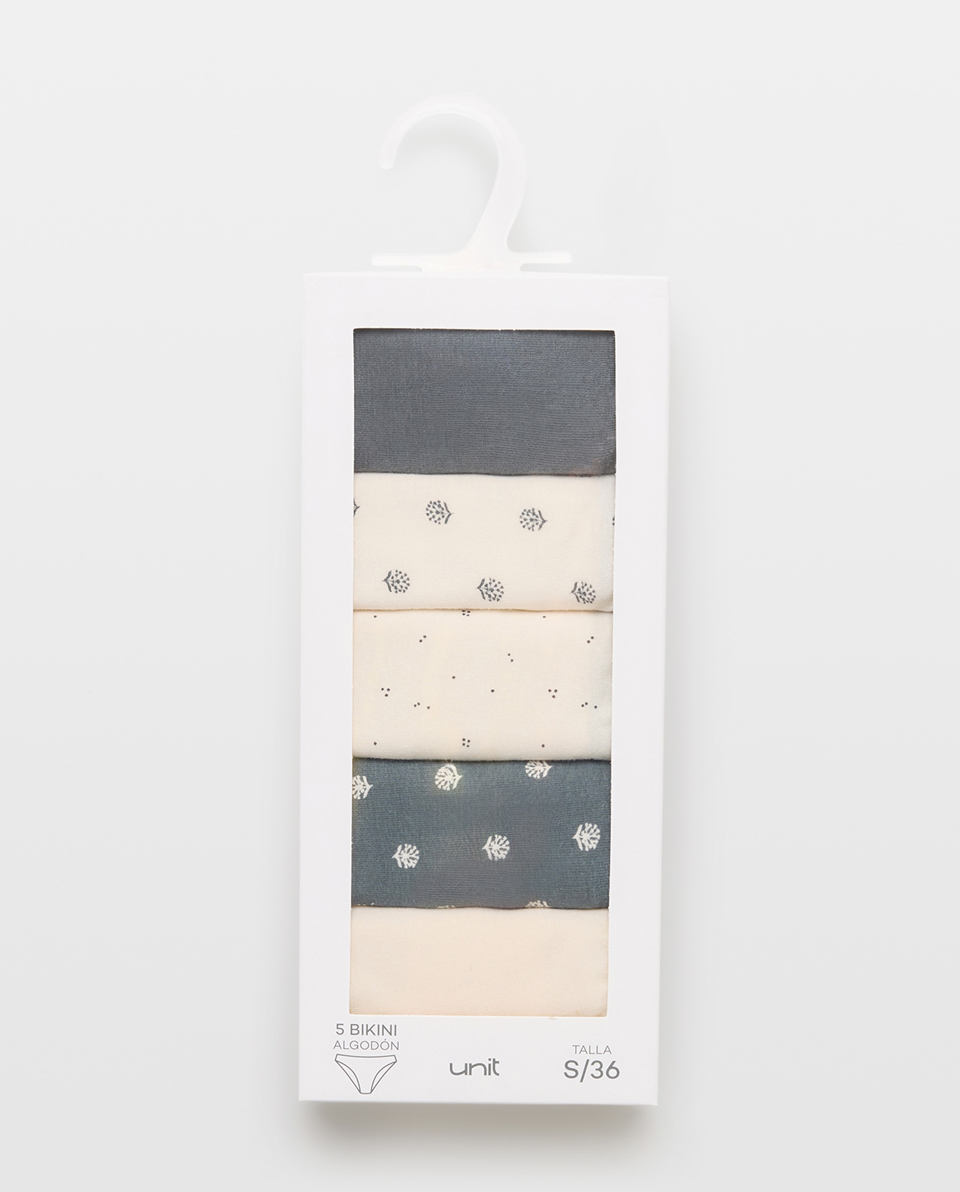 Pack 5 bragas de mujer algodón estampadas Negro-6