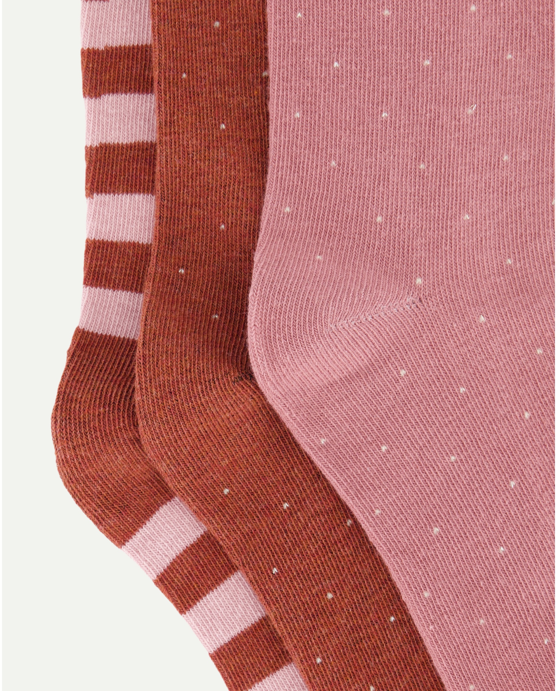 Pack 3 calcetines de mujer estampados Marrón-2