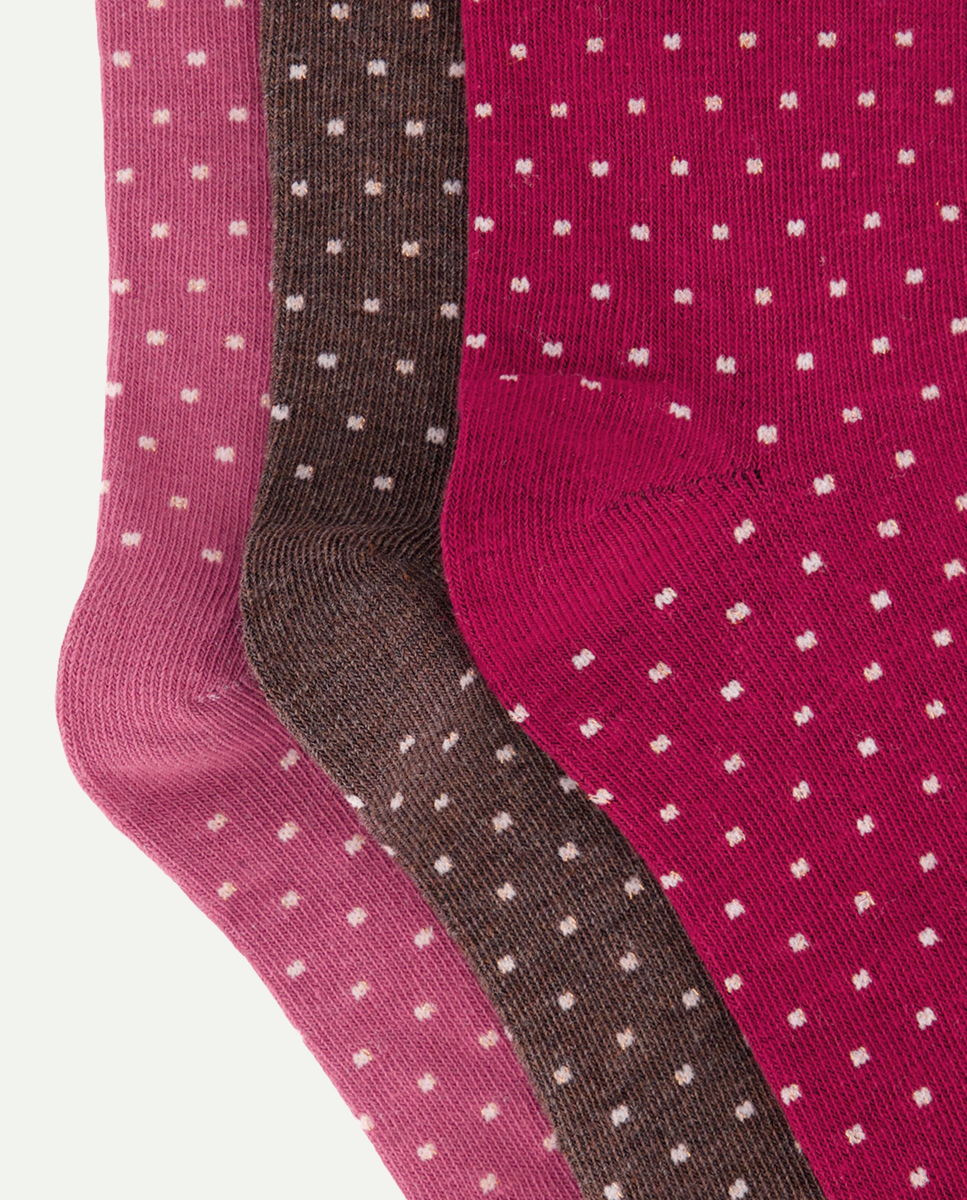 Pack 3 calcetines de mujer estampados Burdeos-2