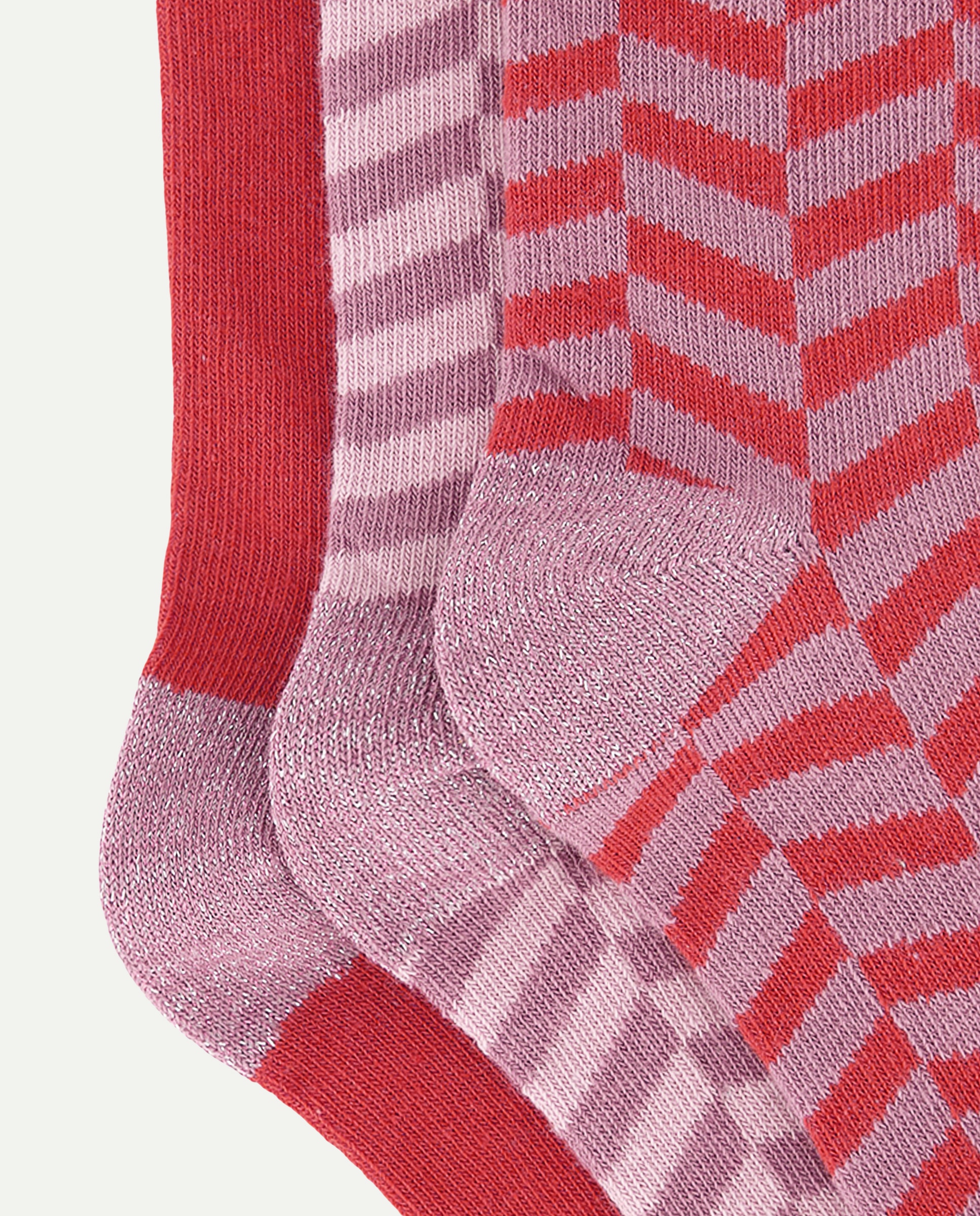 Pack 3 calcetines de mujer estampados 200 Rosa-2