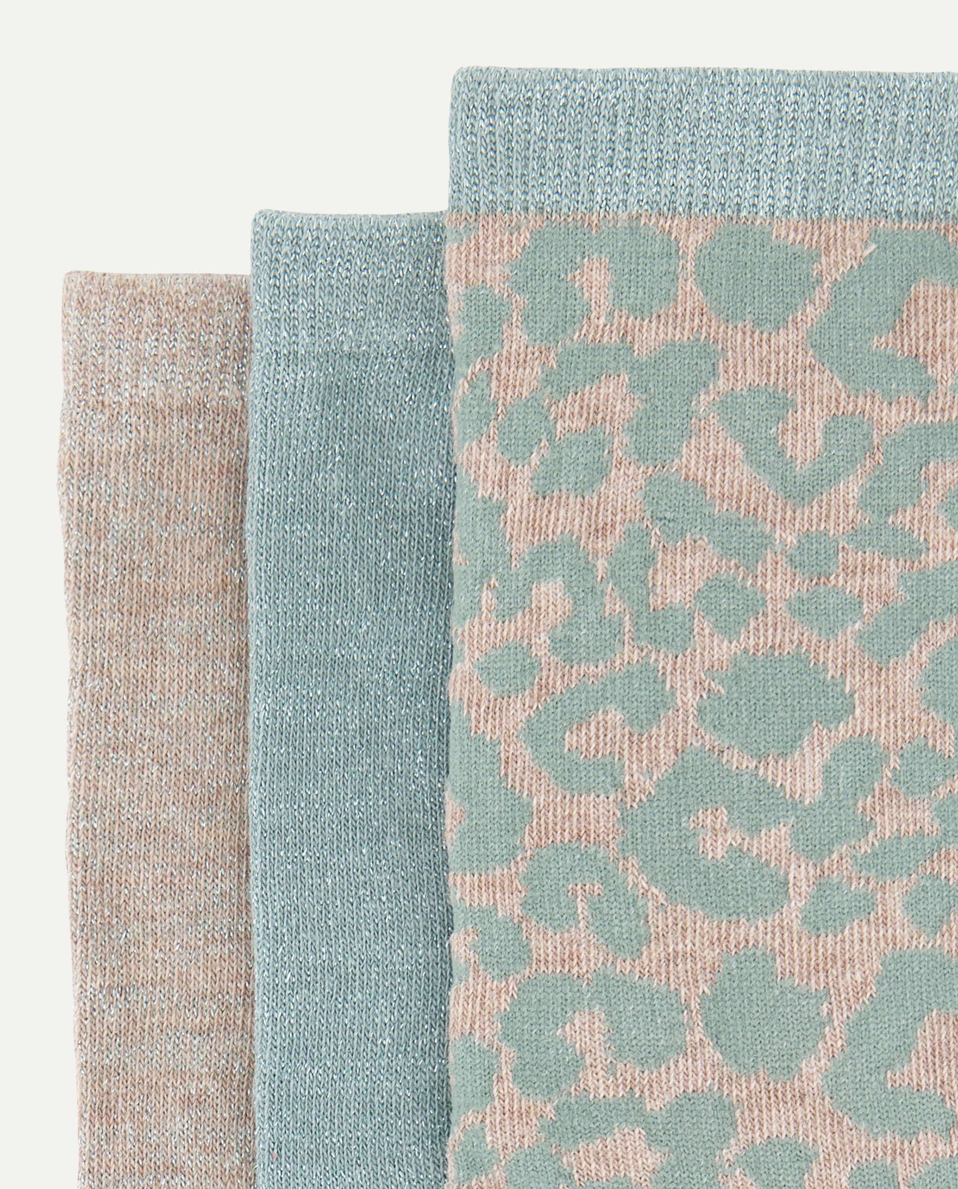 Pack 3 calcetines de mujer estampados 410 Azul claro-2