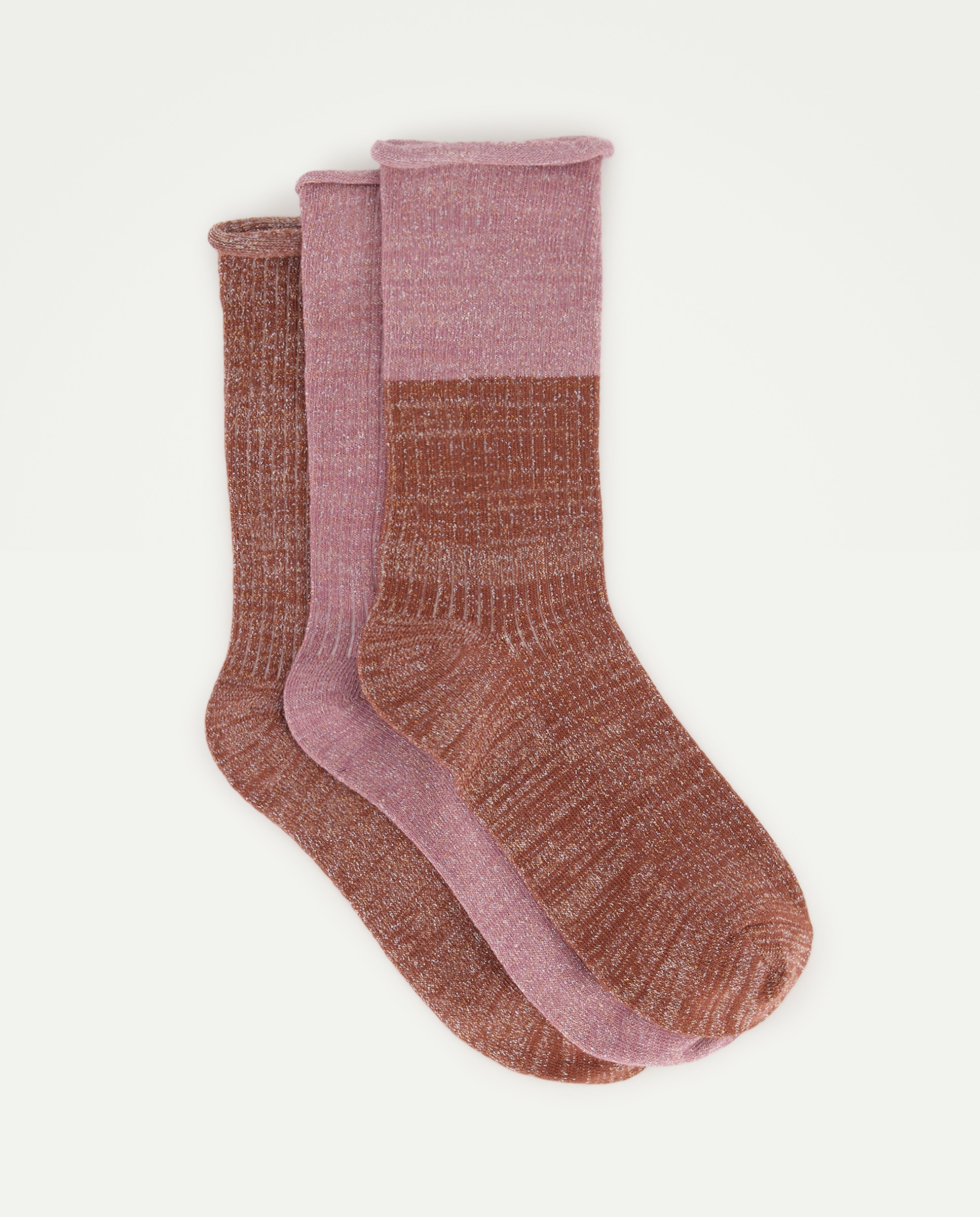 Imagen 0 de Pack 3 calcetines de mujer hilo metalizado