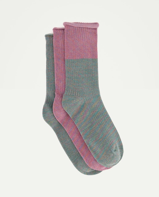 Imagen 0 de Pack 3 calcetines de mujer hilo metalizado