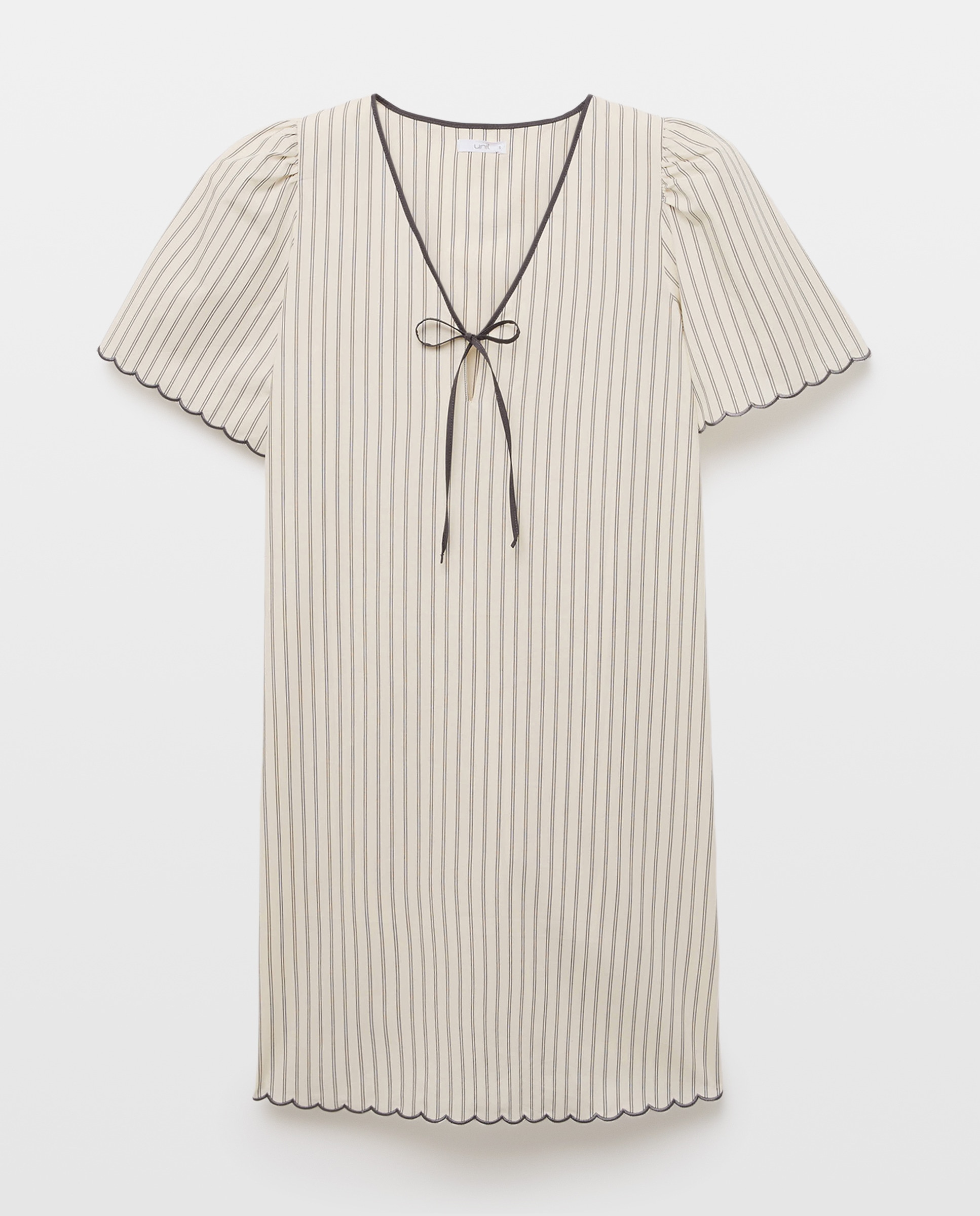 Camisón mujer algodón con lazos 830 Antracita-3