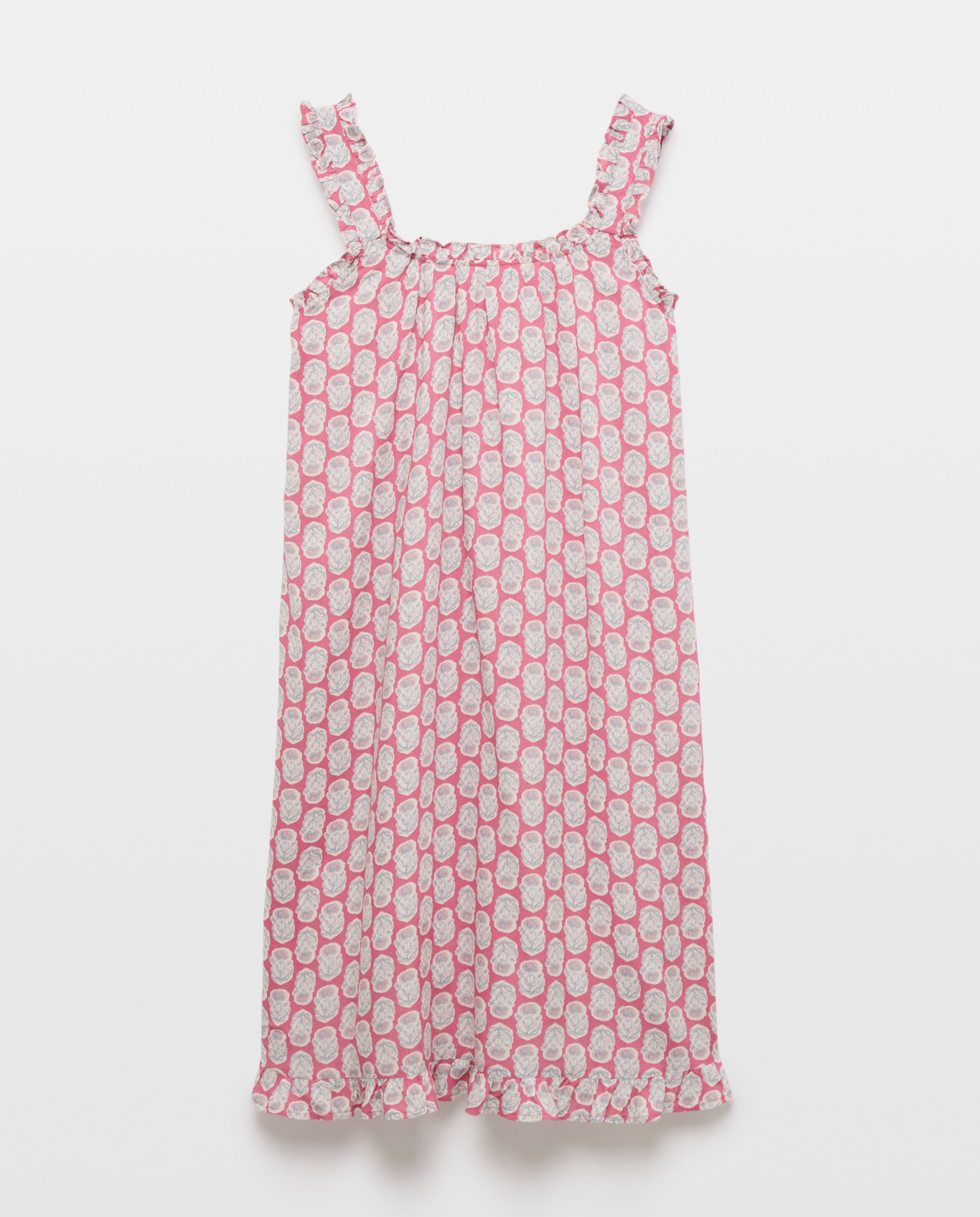 Camisón mujer tirante minivolante Burdeos-3