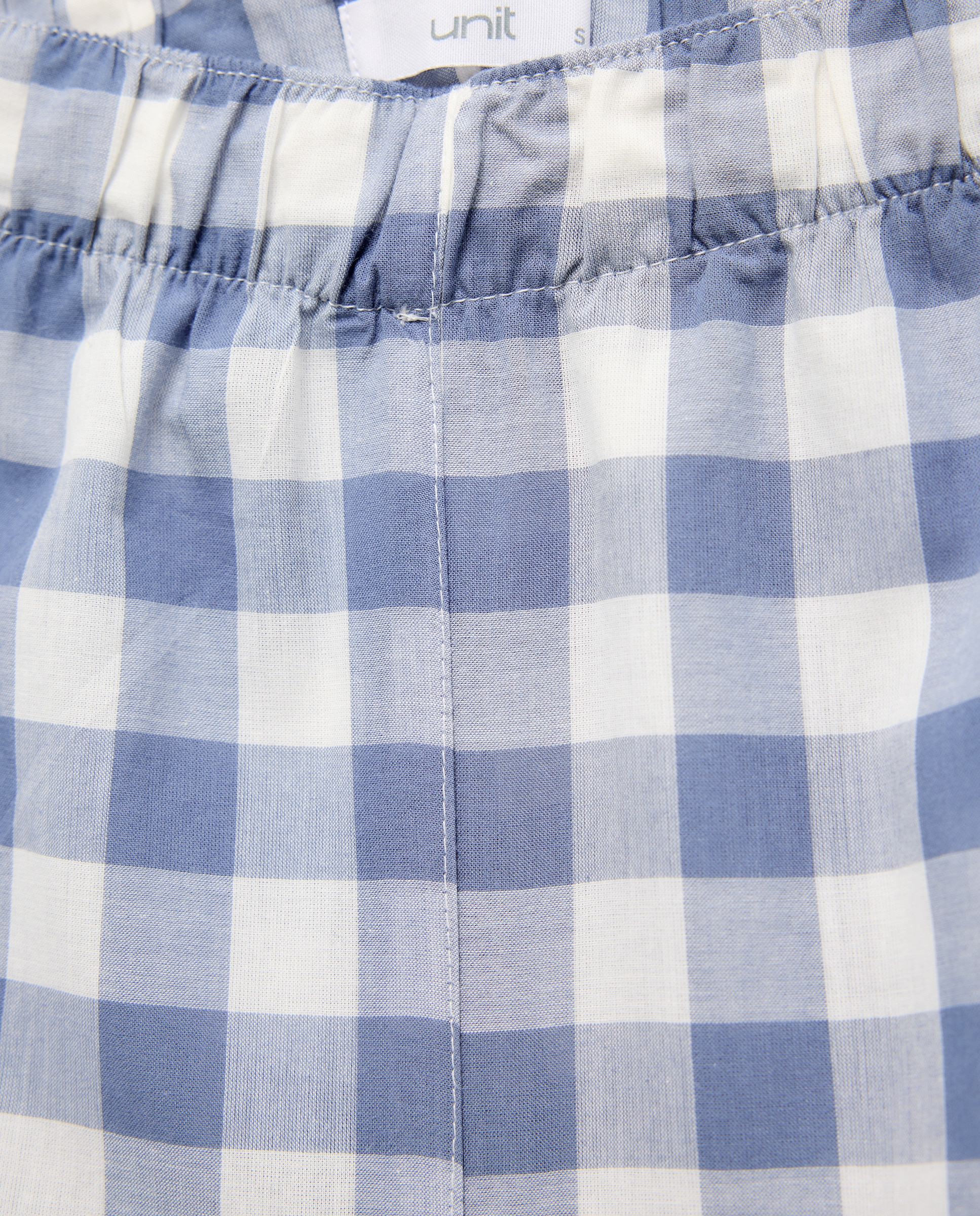 Pijama mujer algodón cuadro vichy Azul-4