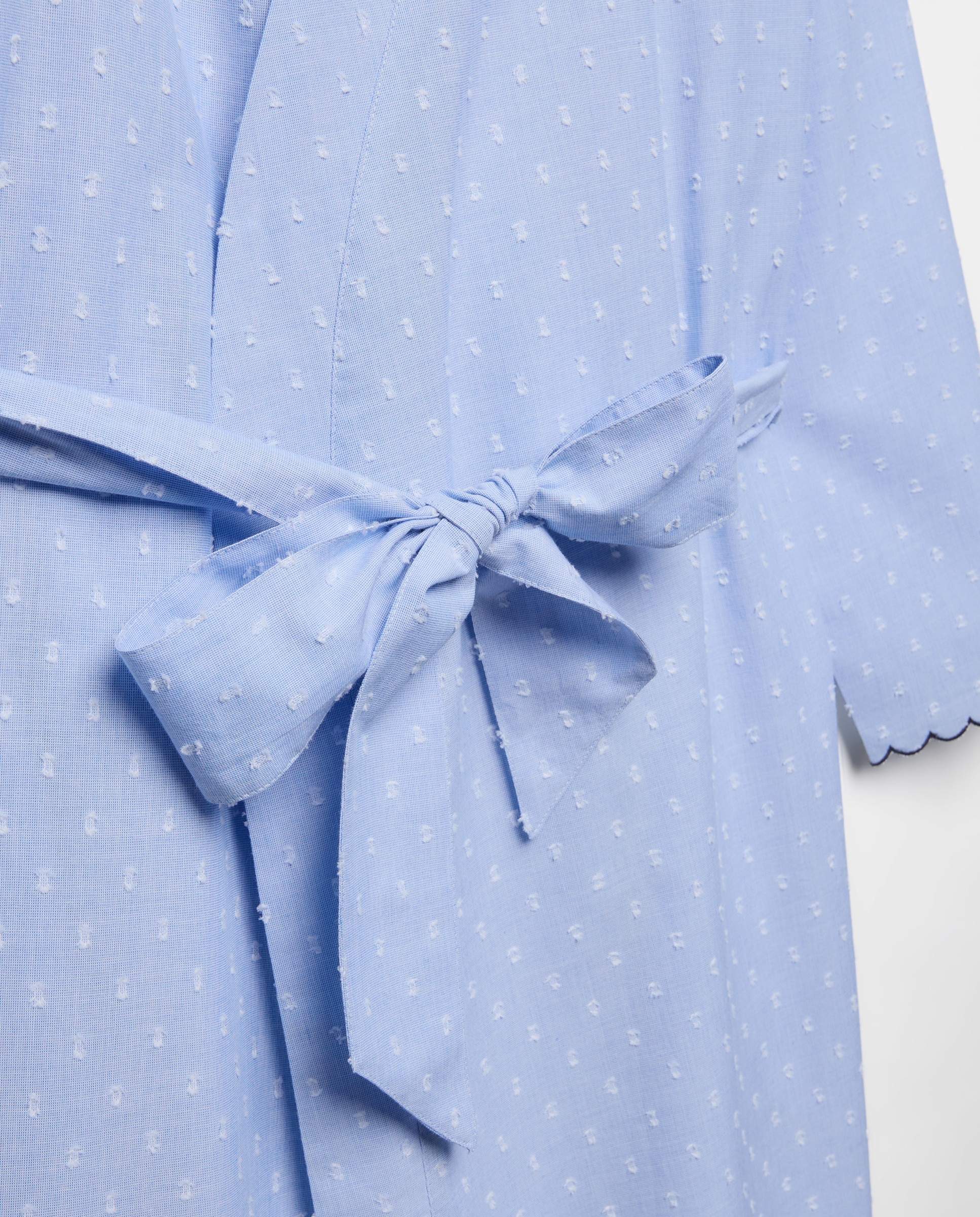 Bata mujer algodón chambray plumeti 410 Azul claro-4