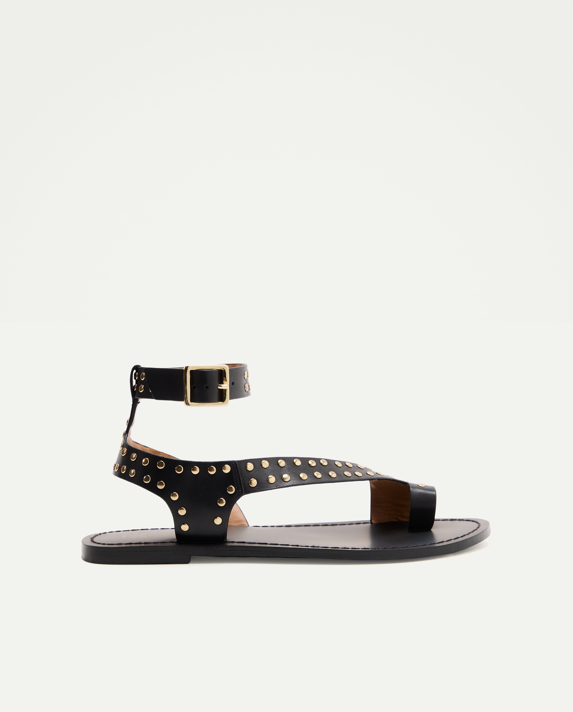 Imagem 0 de Sandálias Rasas em Pele com Tachas