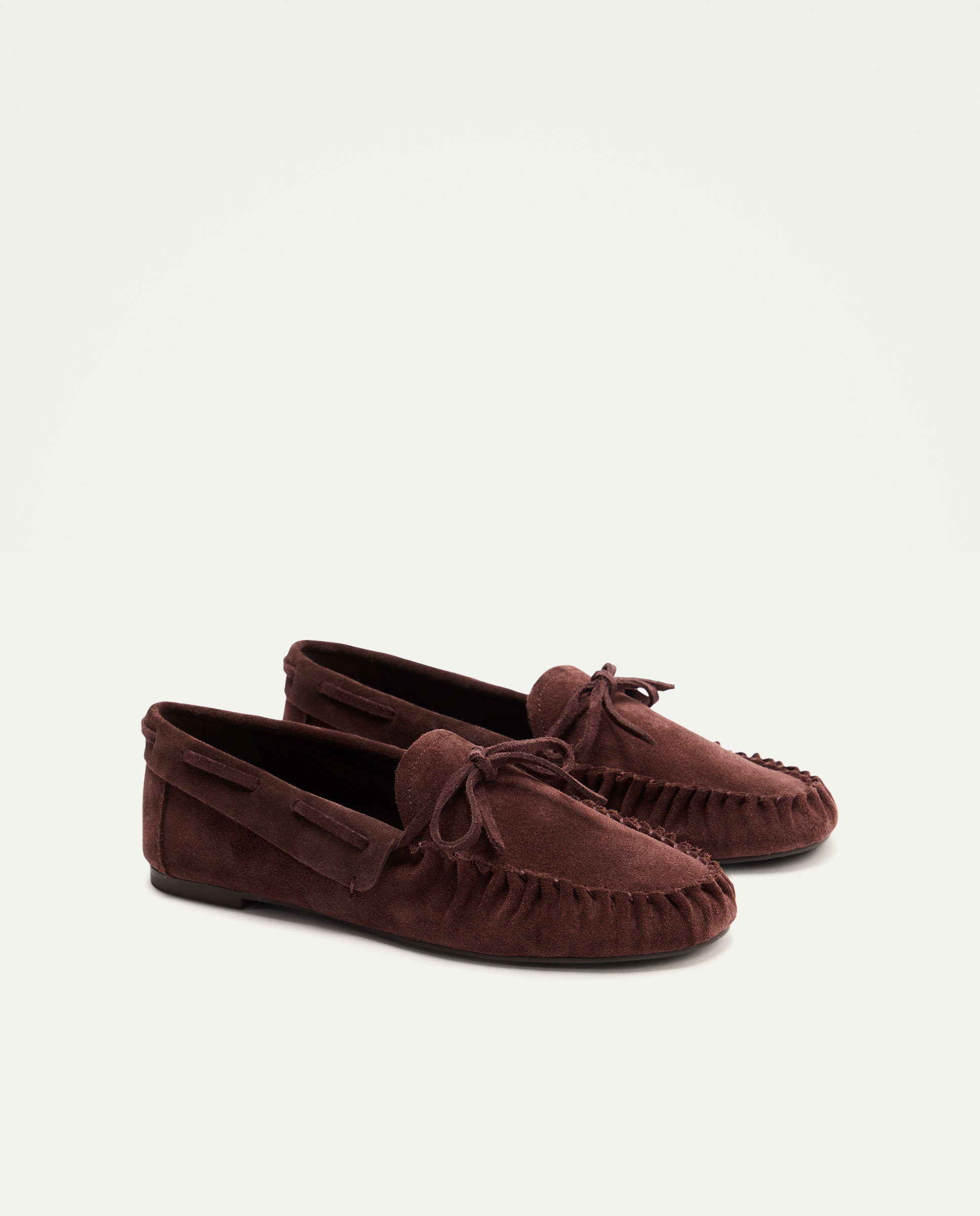 Sapatos Rasos com Efeito Enrugado Chocolate-2