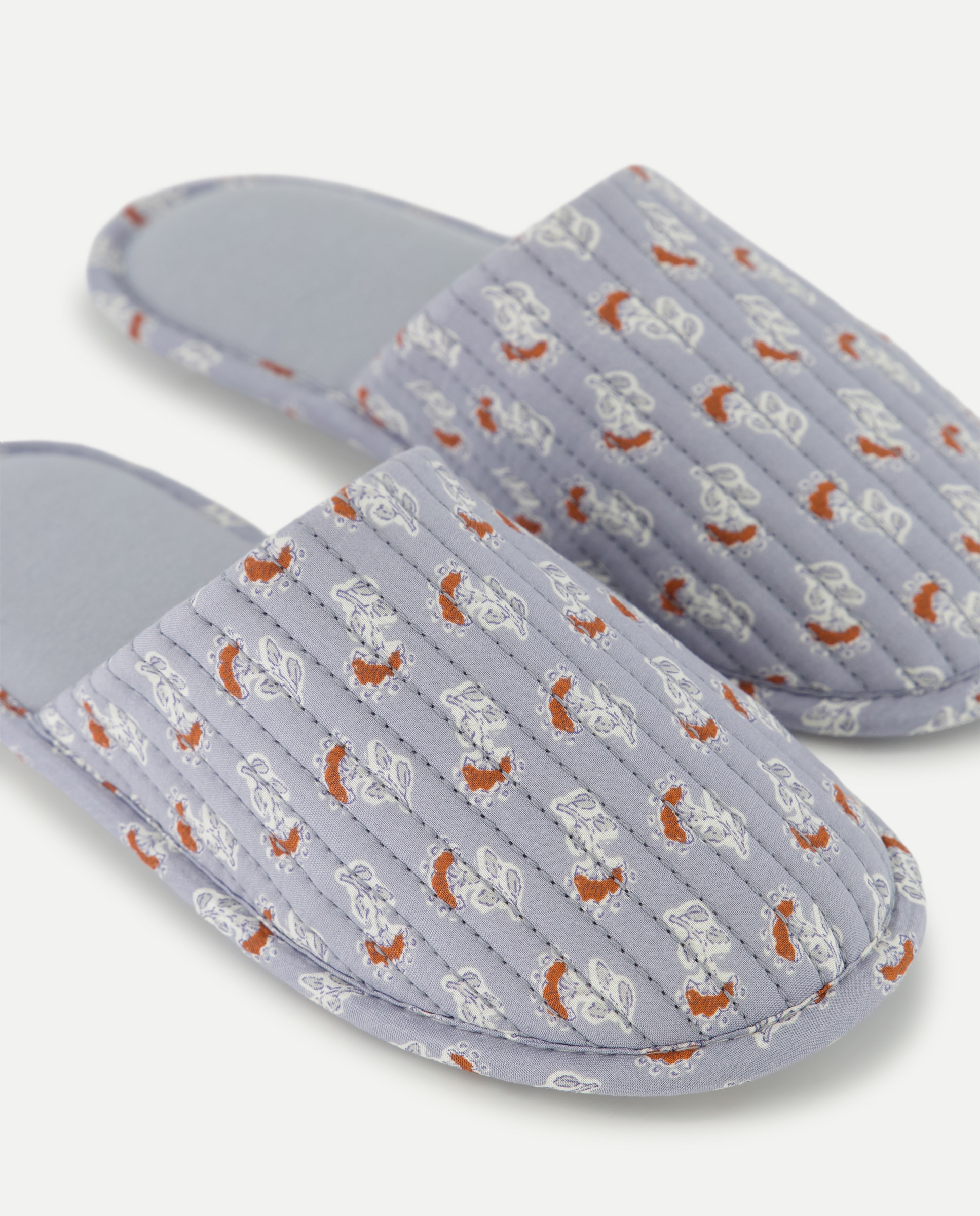 Zapatilla de mujer destalonada estampada 440 Azulón-5