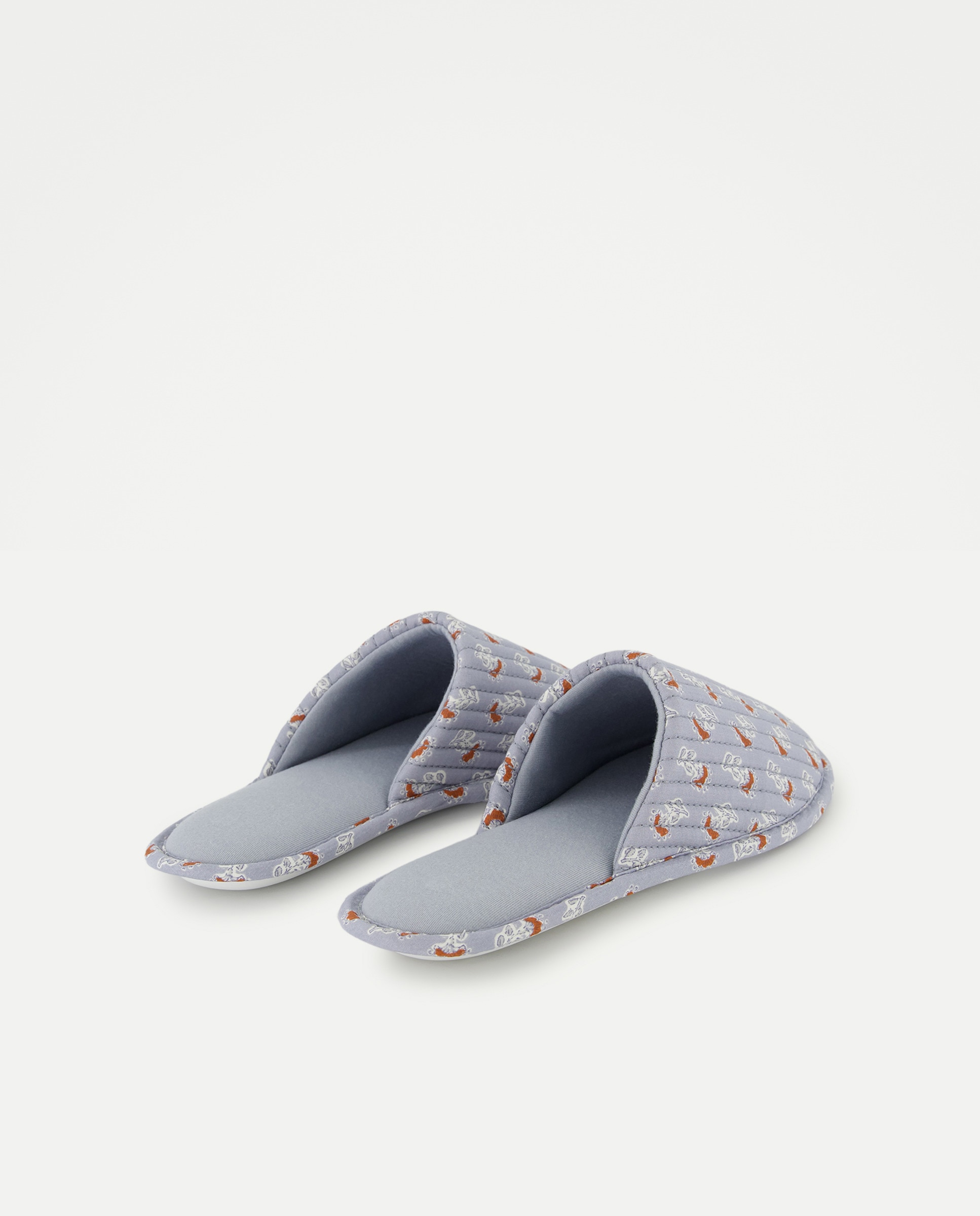 Zapatilla de mujer destalonada estampada 440 Azulón-3